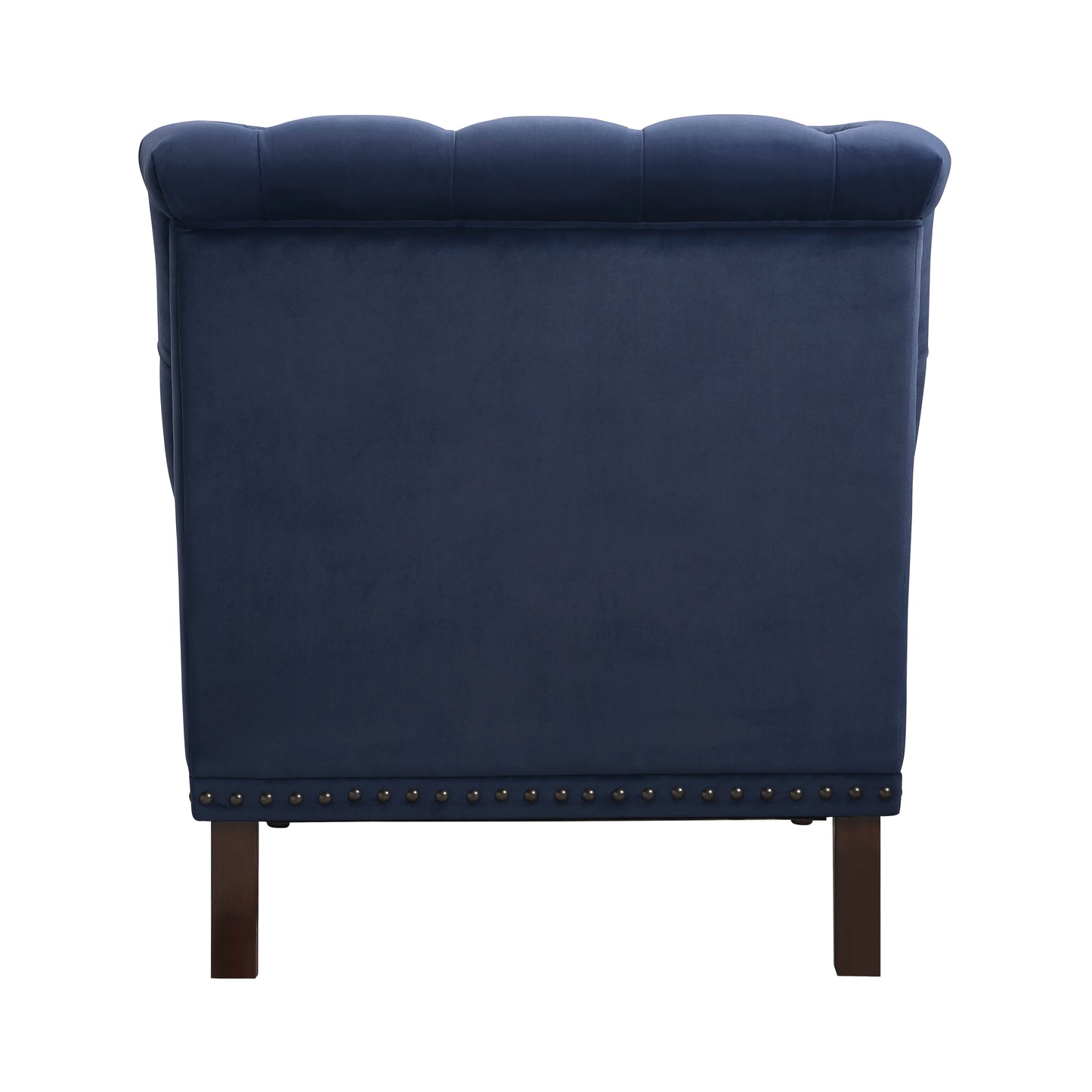 Homelegance Holland Park Accent Chair in Dark Blue Velvet with Nailhead Trim 1201F3S