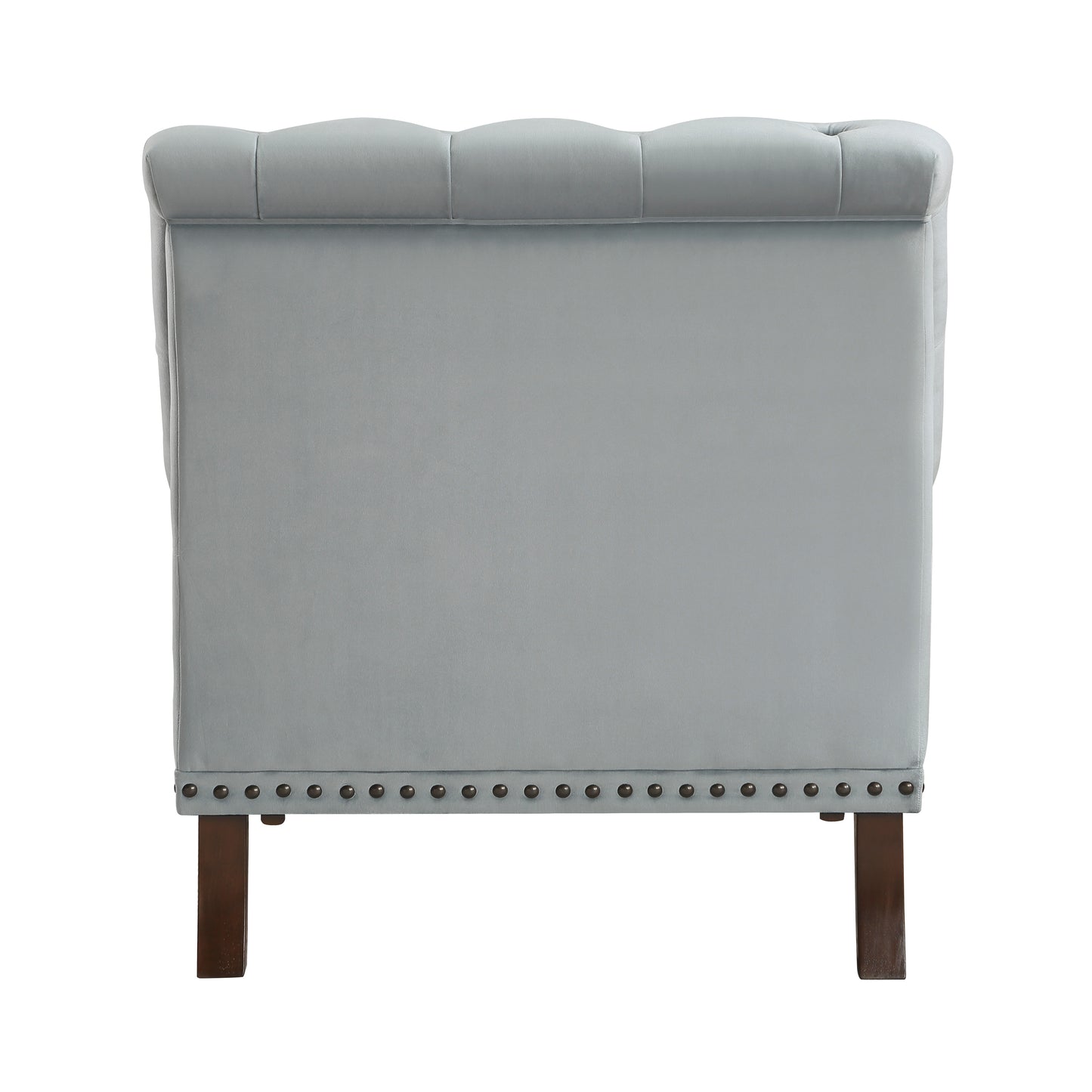 Homelegance Holland Park Accent Chair in Gray Velvet with Button Tufting 1201F4S