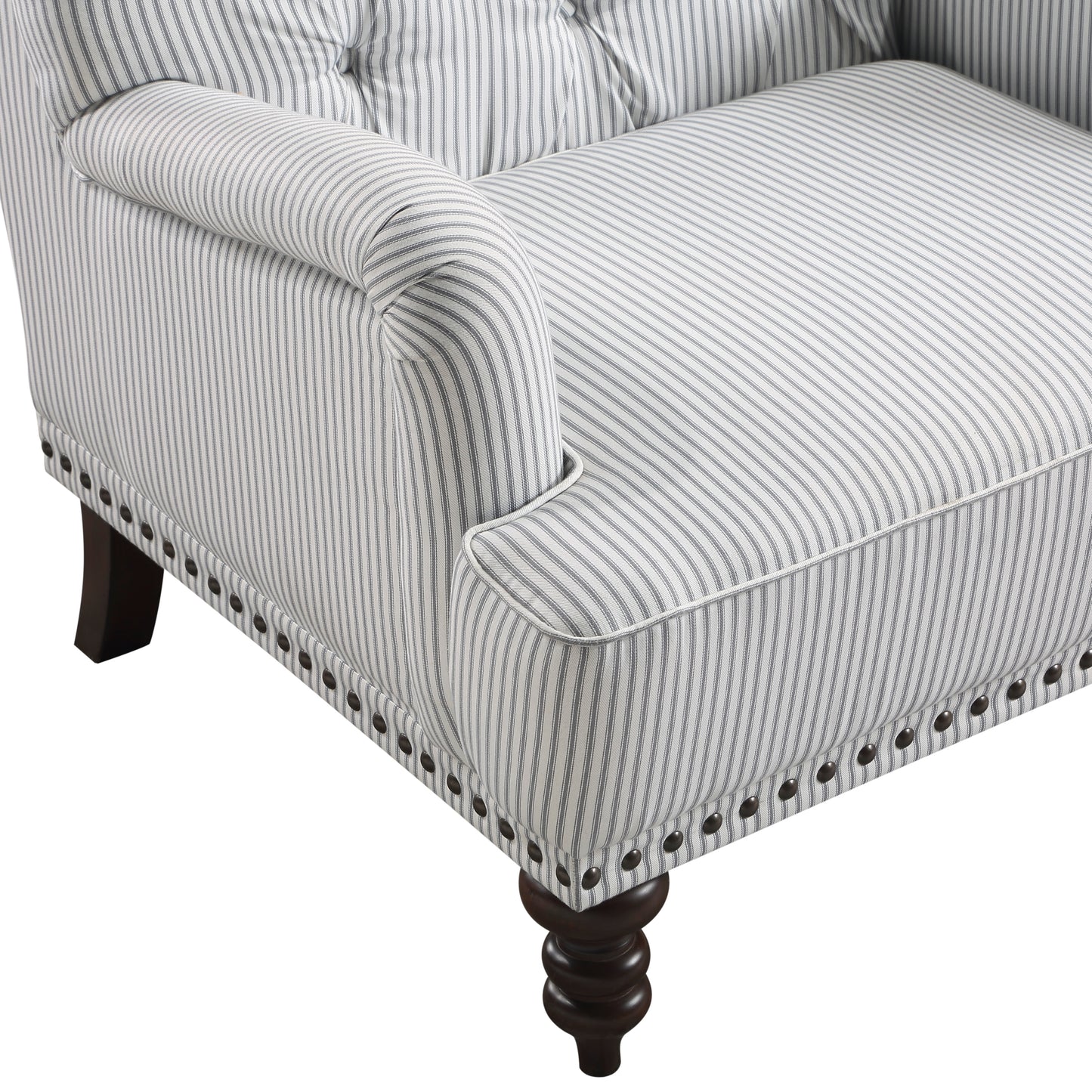 Homelegance Holland Park Accent Chair in Gray and White Textured Fabric 1201F5S