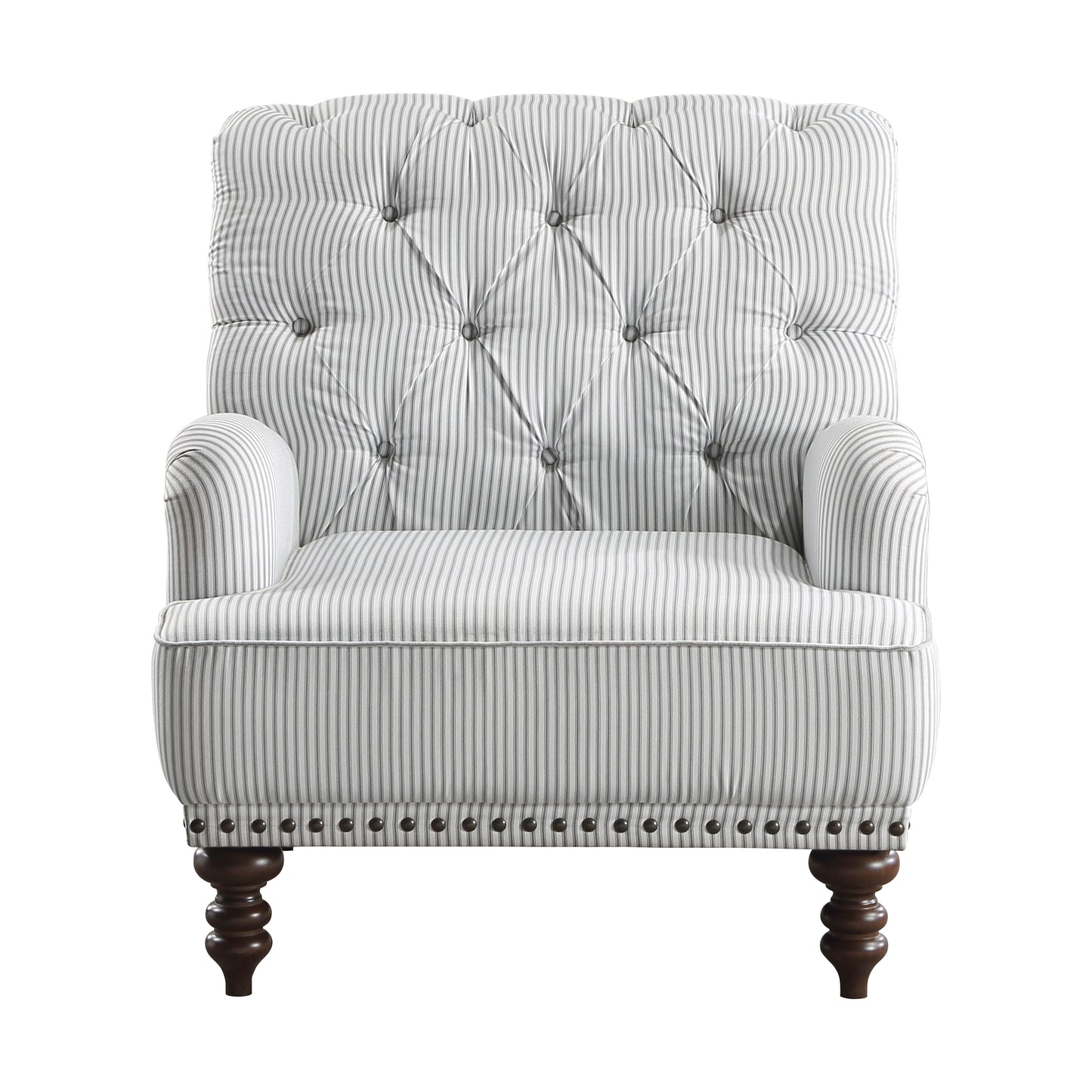 Homelegance Holland Park Accent Chair in Gray and White Textured Fabric 1201F5S