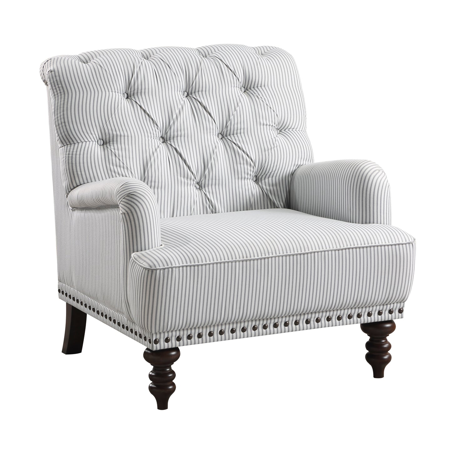 Homelegance Holland Park Accent Chair in Gray and White Textured Fabric 1201F5S