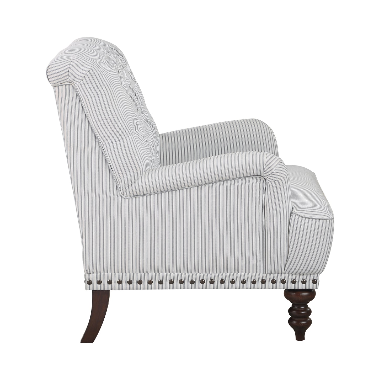 Homelegance Holland Park Accent Chair in Gray and White Textured Fabric 1201F5S