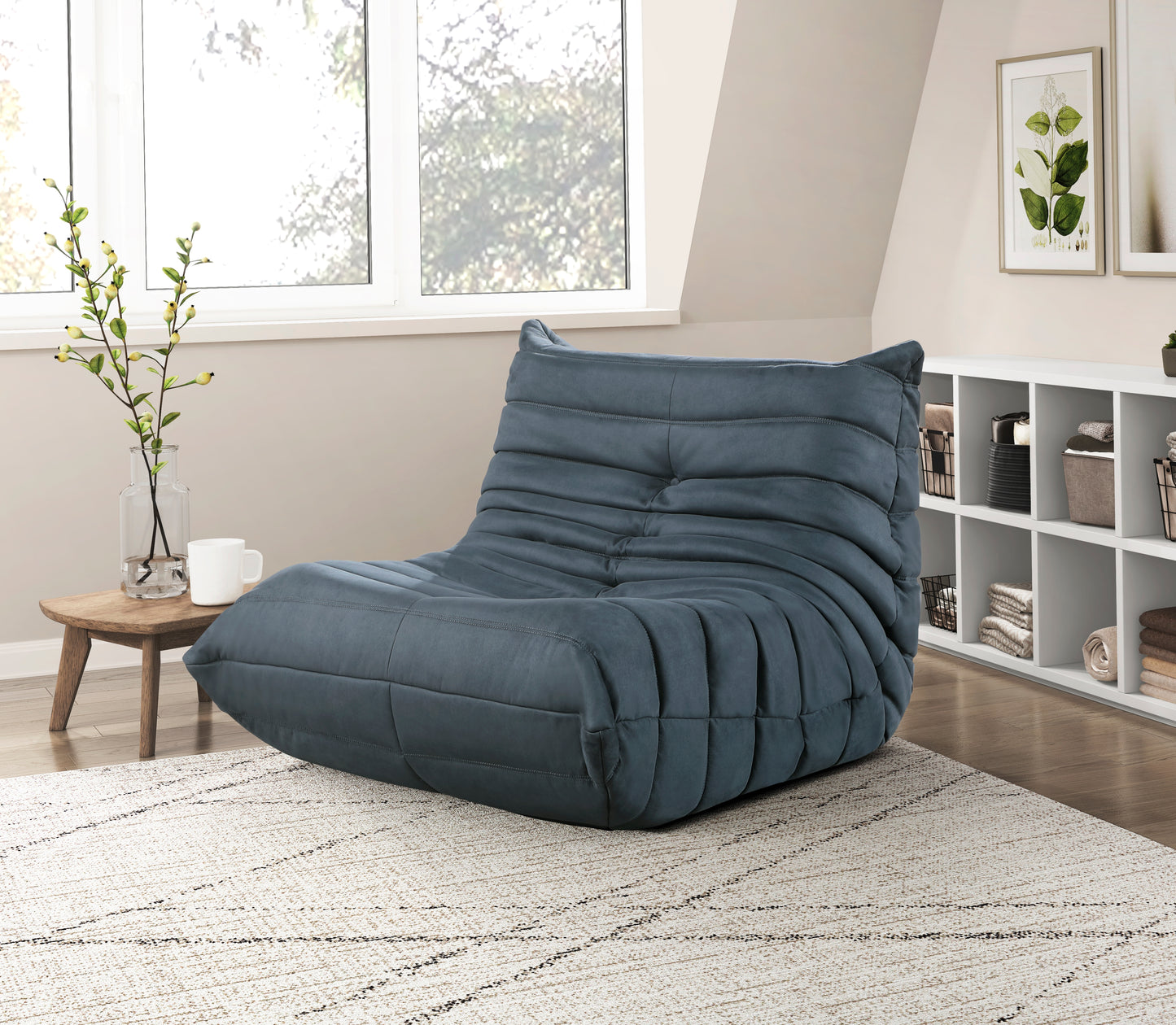 Homelegance Seven Accent Chair in Charcoal Microfiber with Button-Tufted Detail 1203CC-1