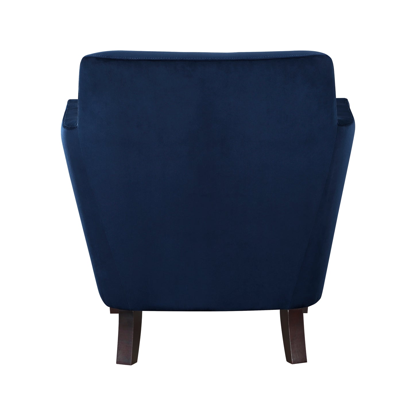Homelegance Adore Accent Chair in Navy Blue Velvet with Dark Brown Legs 1209BUE-1
