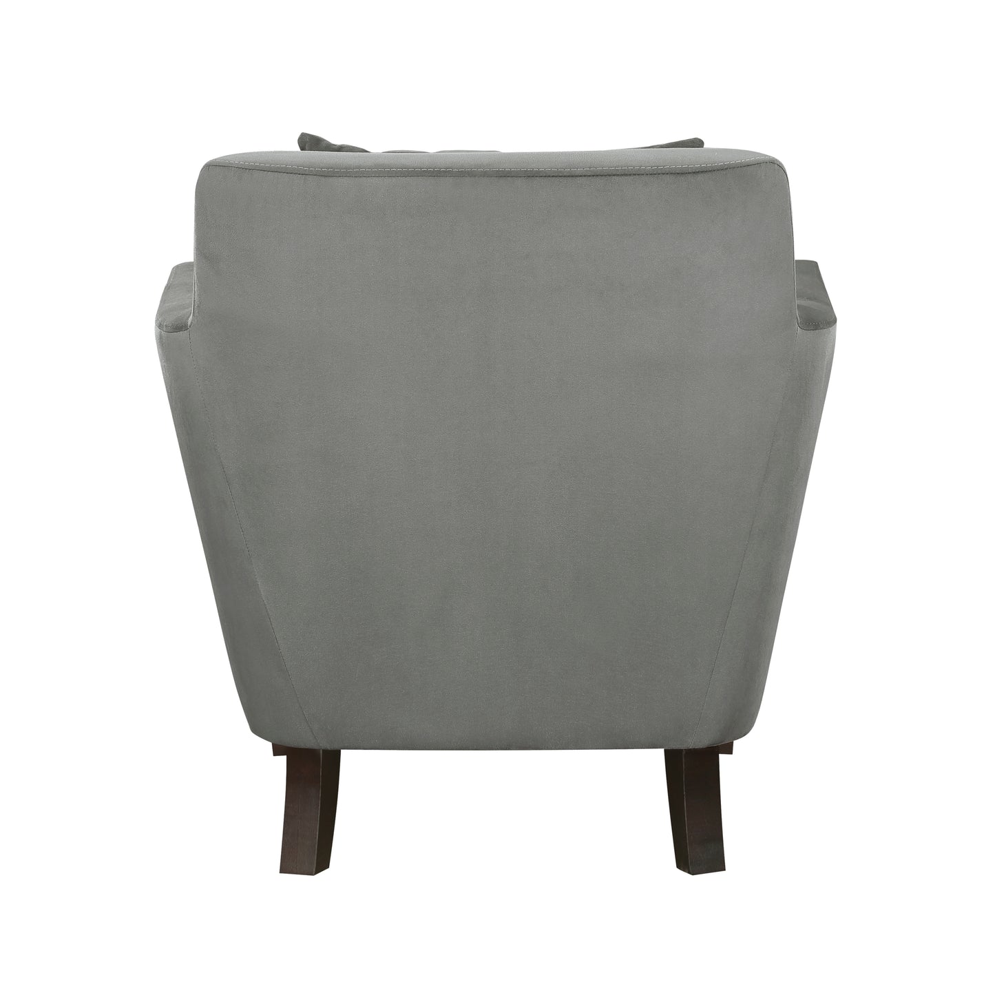 Homelegance Adore Accent Chair in Gray Velvet with Dark Brown Legs 1209GRY-1