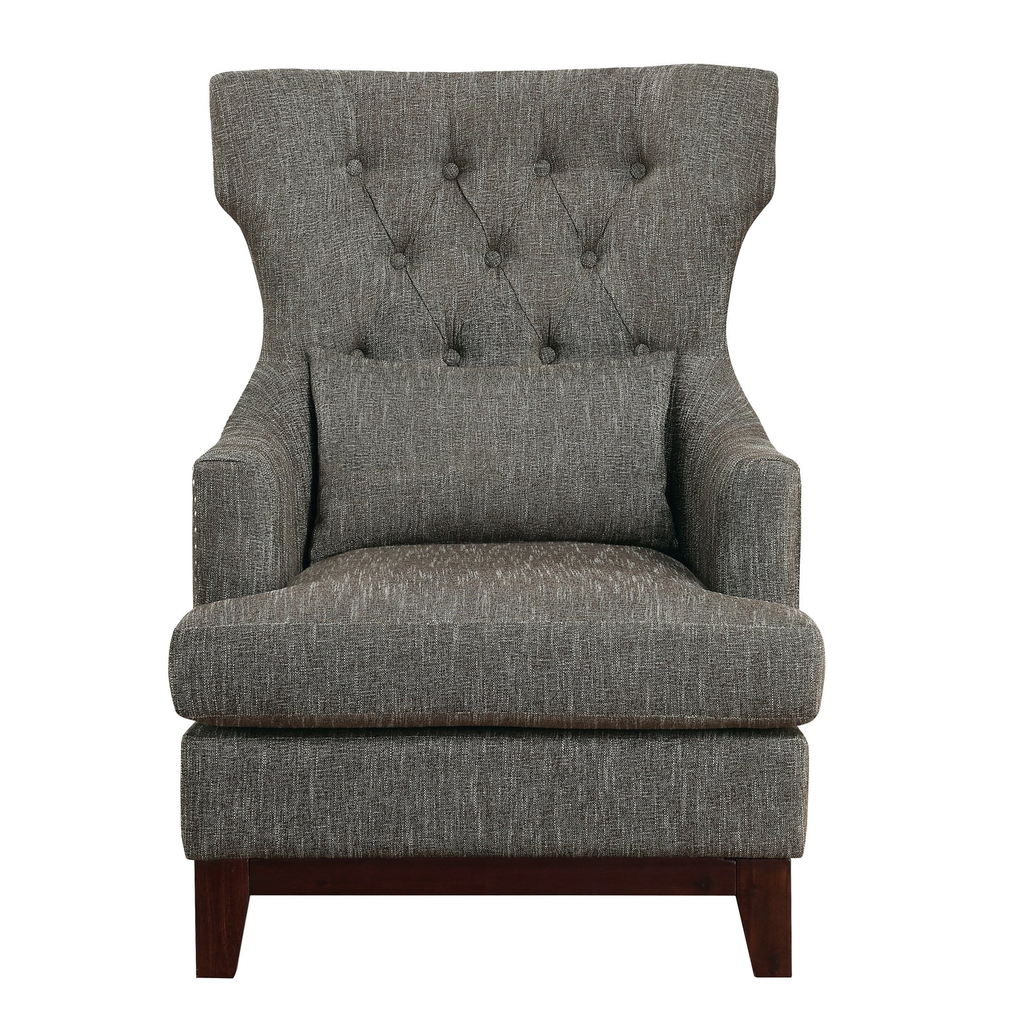 Homelegance Adriano Accent Chair in Brown Gray Textured Fabric with Nailhead Trim 1217F3S