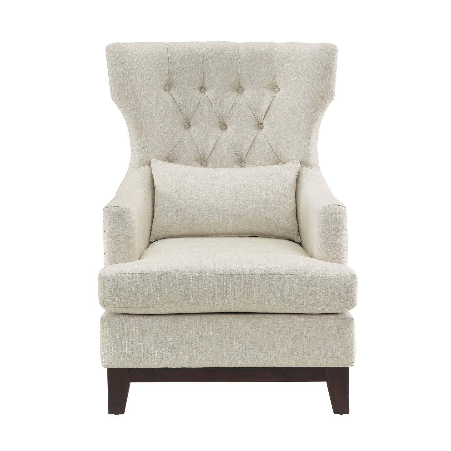 Homelegance Adriano Accent Chair in Textured Beige with Nailhead Trim 1217F4S