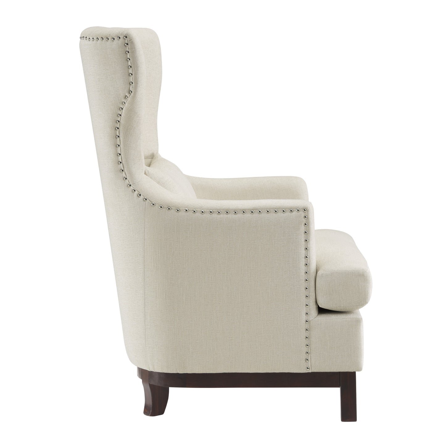Homelegance Adriano Accent Chair in Textured Beige with Nailhead Trim 1217F4S