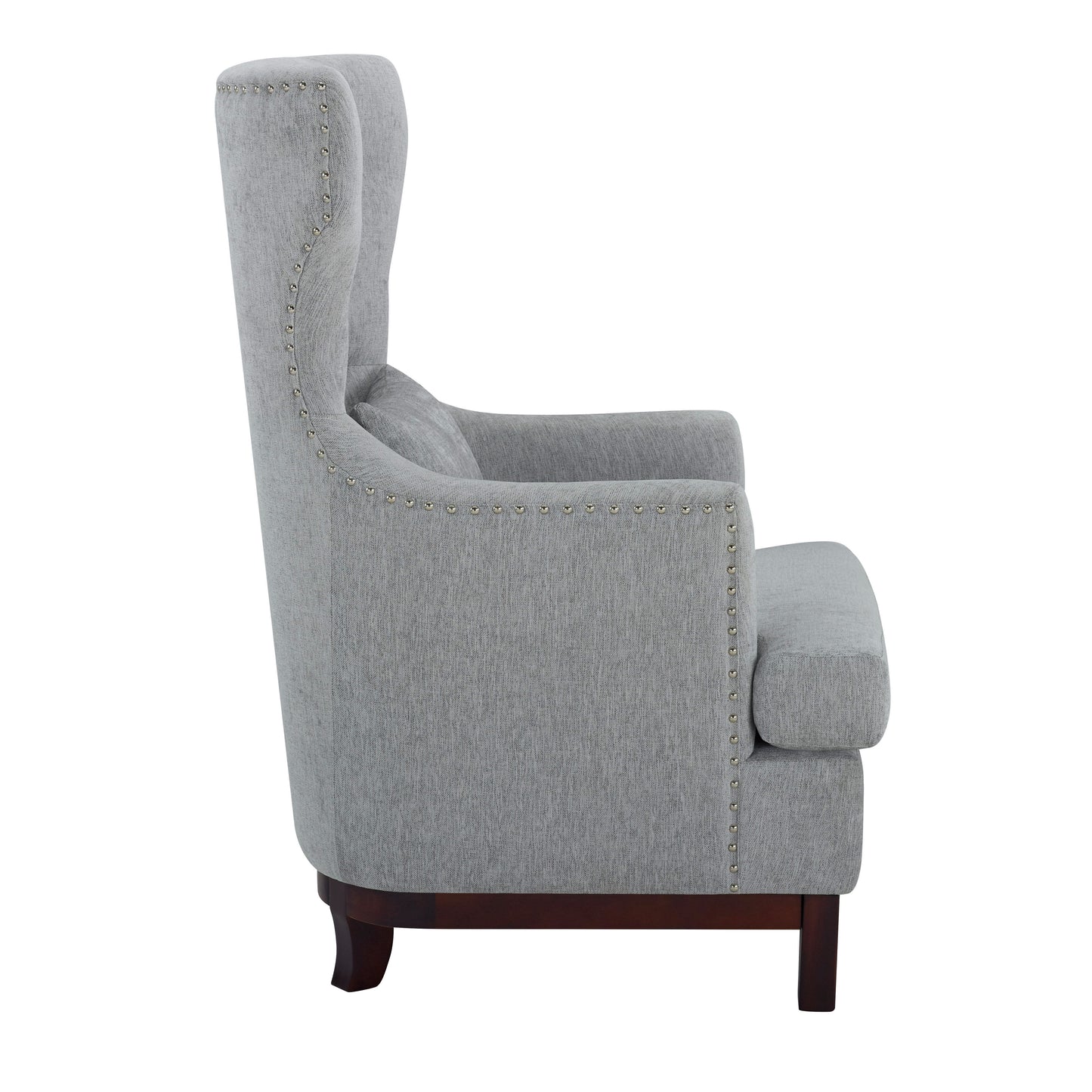 Homelegance Adriano Accent Chair Light Gray Textured Fabric with Nailhead Trim 1217F5S