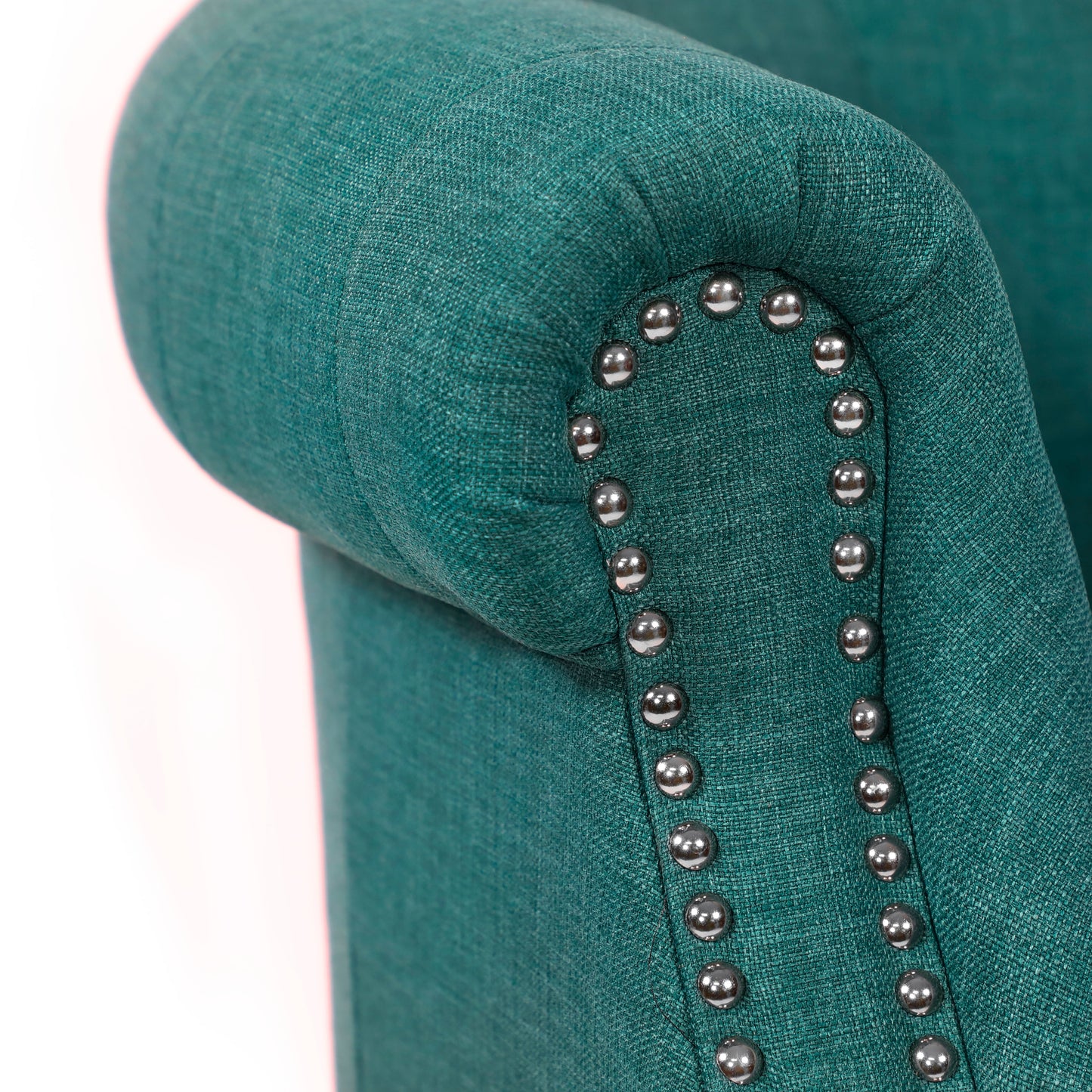 Homelegance Karlock Accent Chair in Teal with Button-Tufted Barrel Back 1220F3S