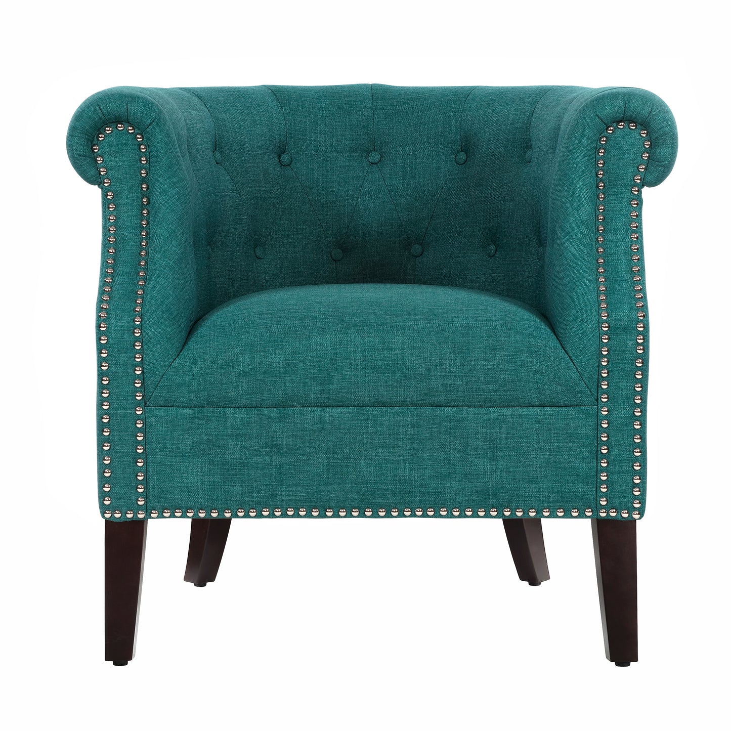Homelegance Karlock Accent Chair in Teal with Button-Tufted Barrel Back 1220F3S