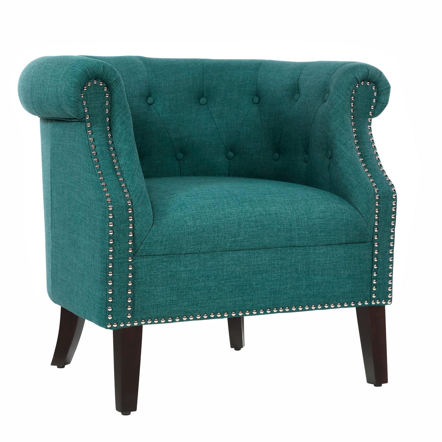 Homelegance Karlock Accent Chair in Teal with Button-Tufted Barrel Back 1220F3S