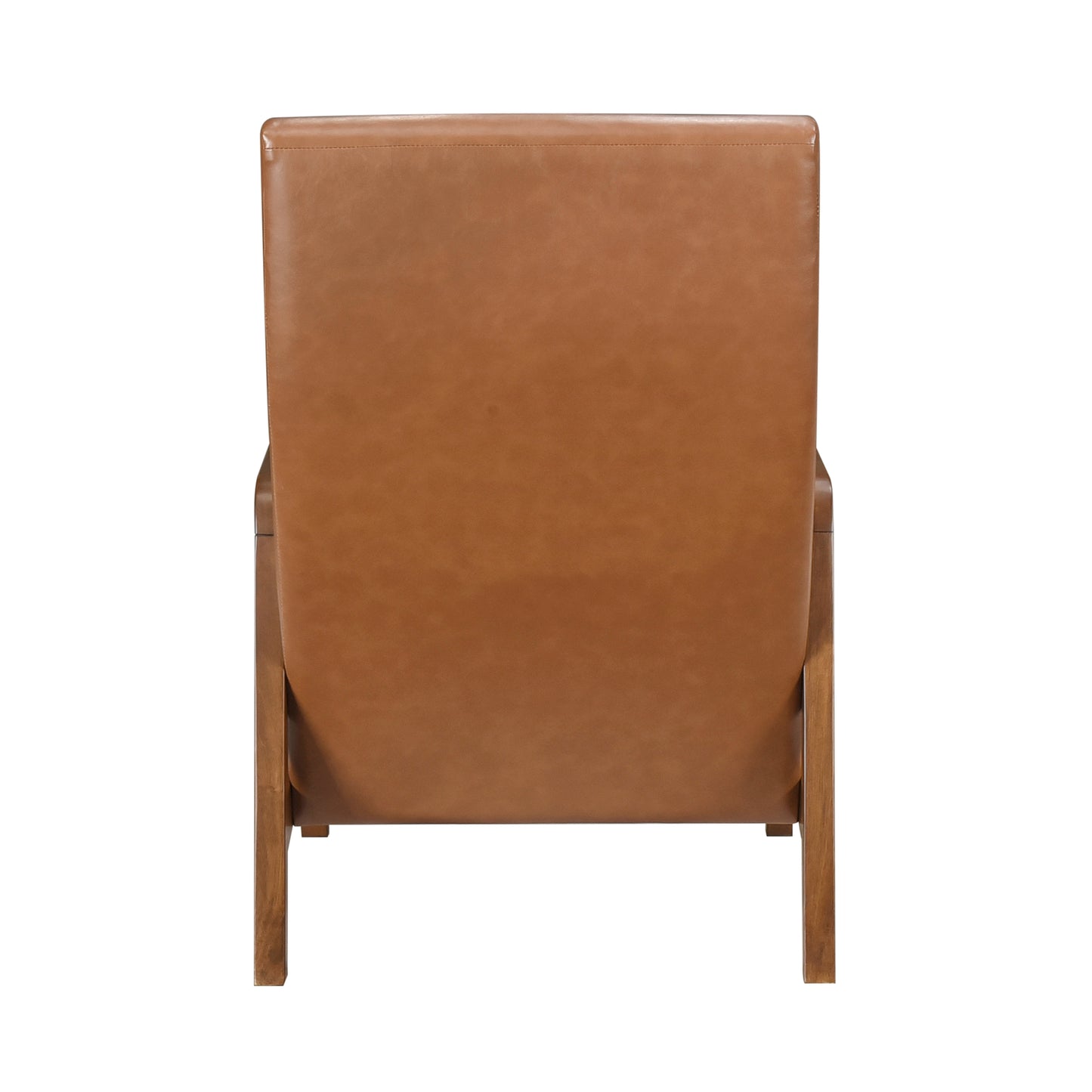 Homelegance Rupert Accent Chair in Matt Brown Faux Leather with Walnut Finish 1226BRW-1
