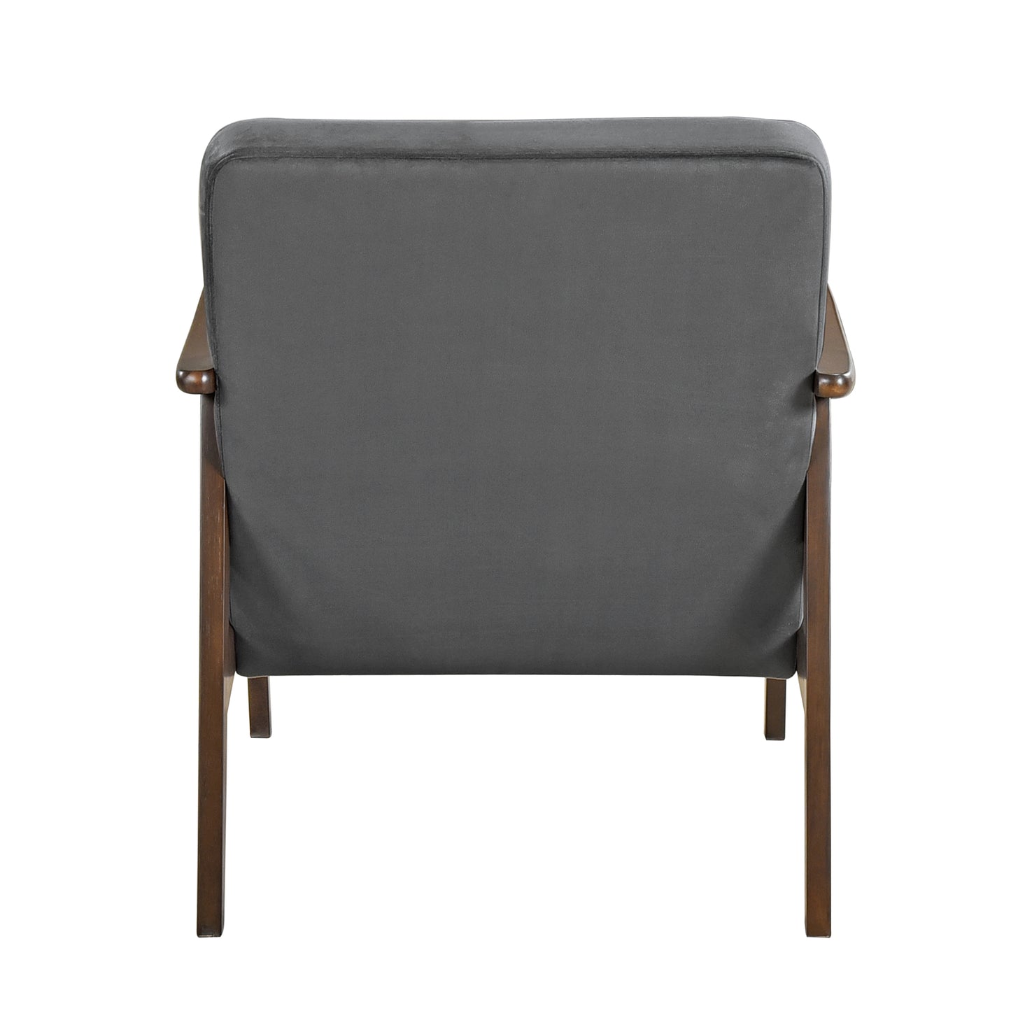 Homelegance Landers Accent Chair in Dark Gray Velvet with Dark Walnut Finish 1230DG-1