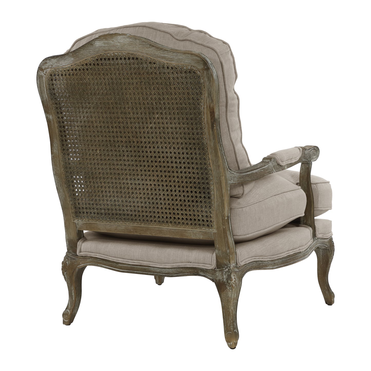Homelegance Parlier Accent Chair in Natural Textured Fabric with Weathered Gray Finish 1234-1