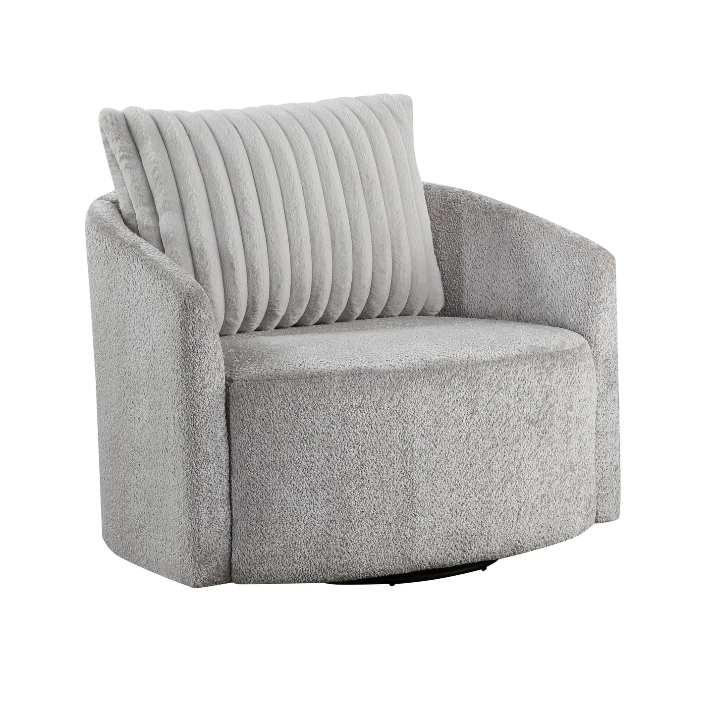 Homelegance Francine Swivel Chair Gray Chenille Upholstery 1239-1