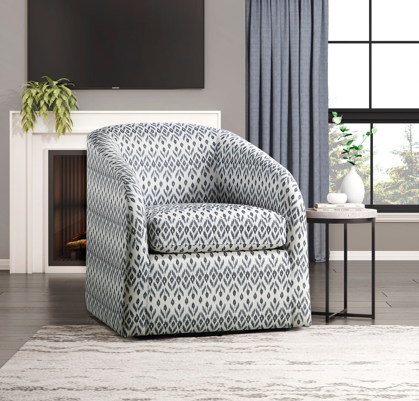 Homelegance Augustine Swivel Accent Chair Multi-color Tribal Pattern 1244-1