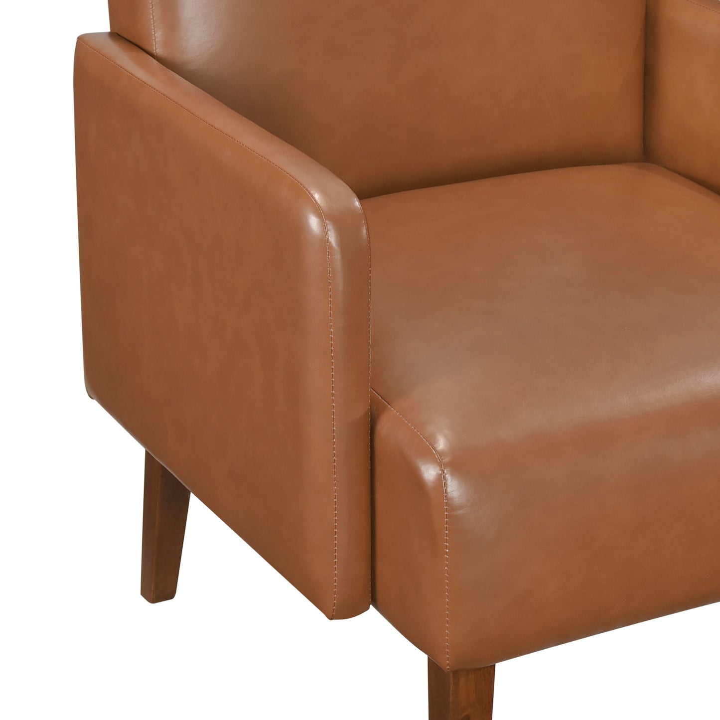 Homelegance Piers Accent Chair in Matt Brown Faux Leather 1246BRW-1
