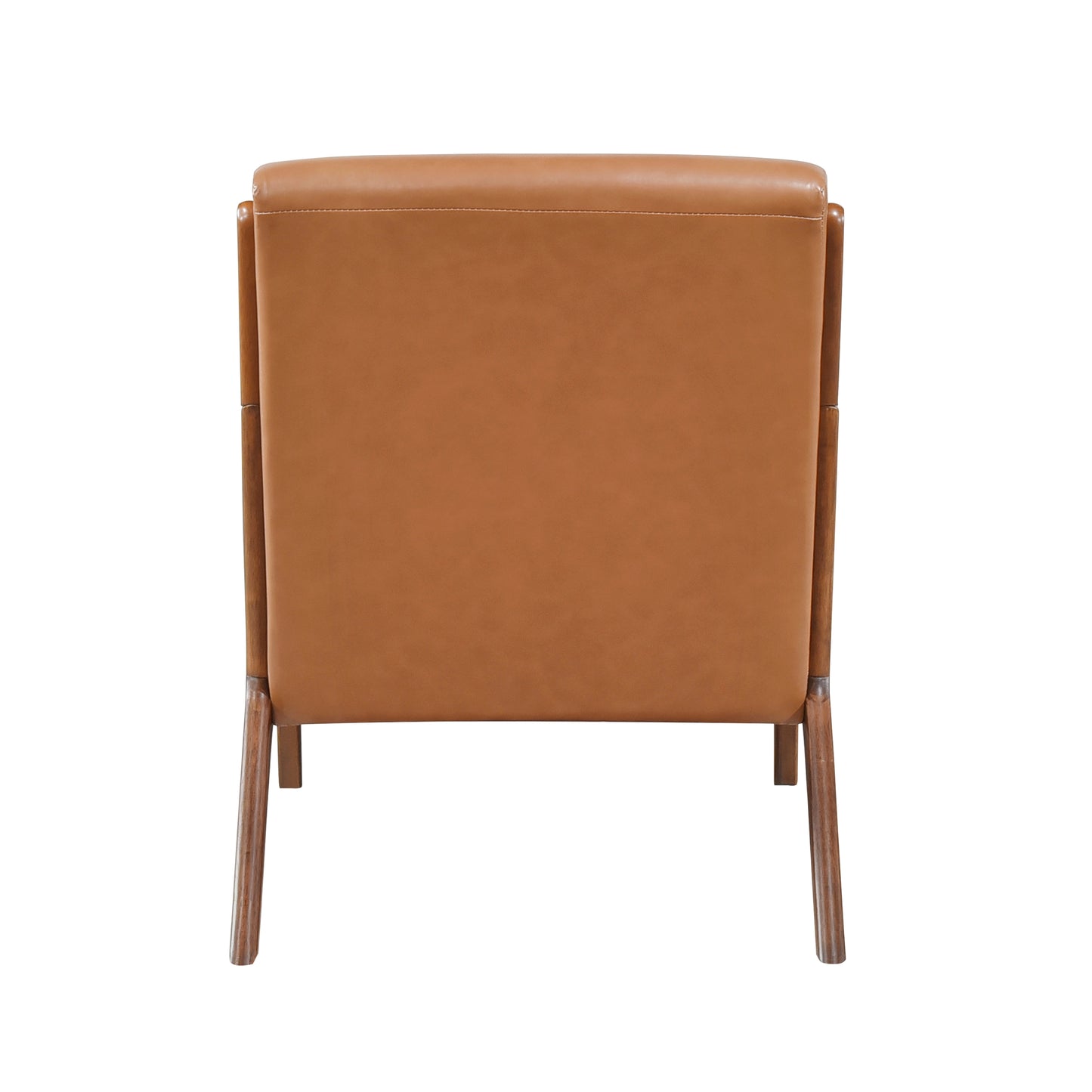 Homelegance Gabe Accent Chair in Matt Brown Faux Leather with Walnut Finish 1247BRW-1