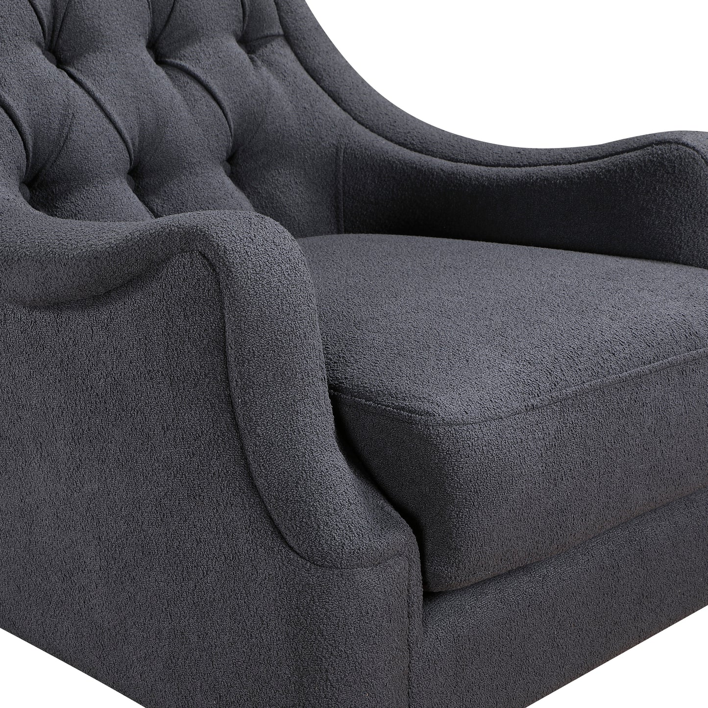 Homelegance Stella Accent Chair in Dark Gray Boucle Fabric 1248DG-1