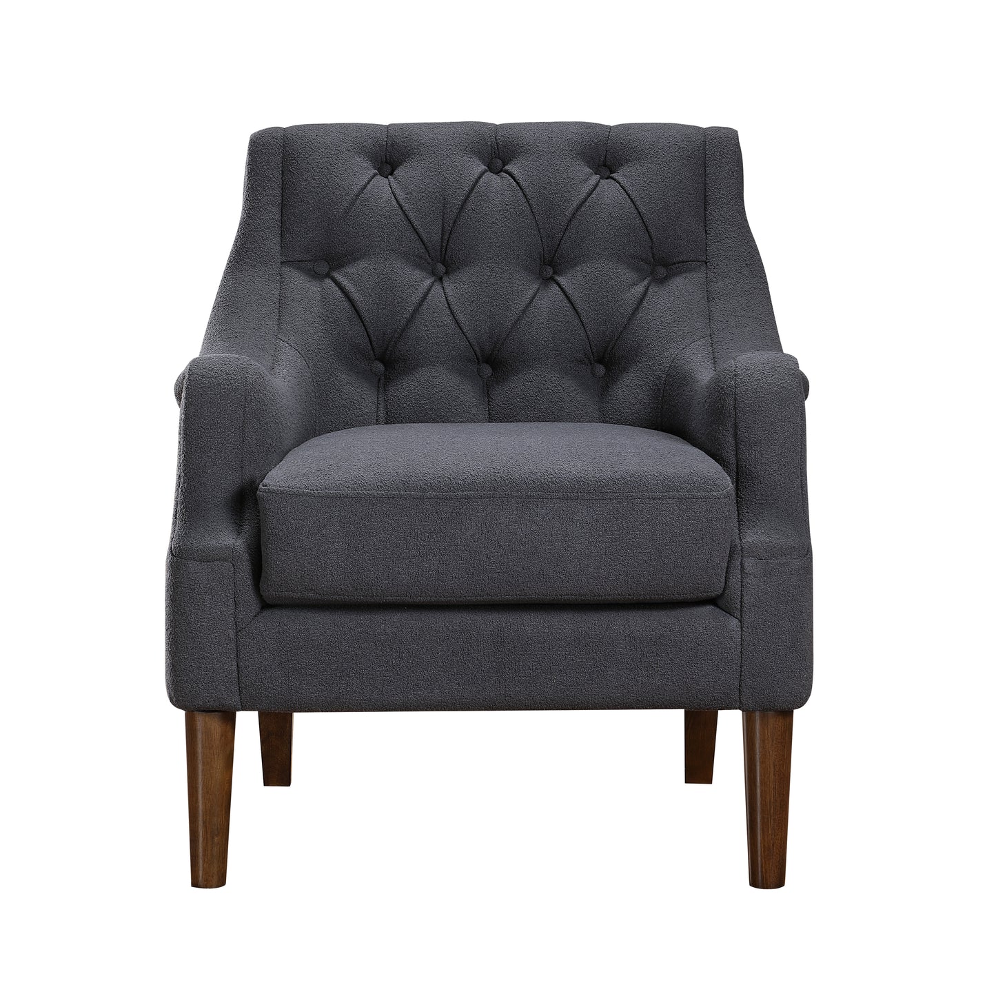 Homelegance Stella Accent Chair in Dark Gray Boucle Fabric 1248DG-1