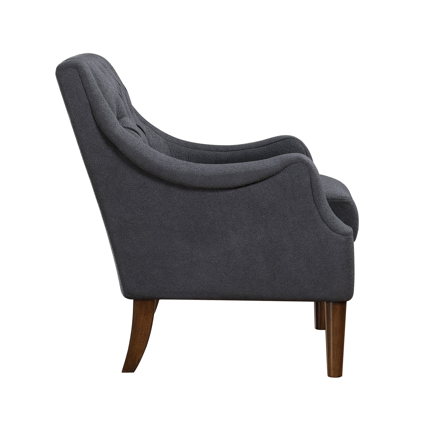 Homelegance Stella Accent Chair in Dark Gray Boucle Fabric 1248DG-1