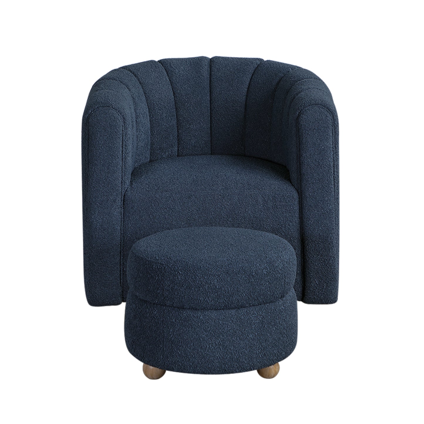Homelegance Accent Chair Swivel Chair with Ottoman in Finish 1260BU