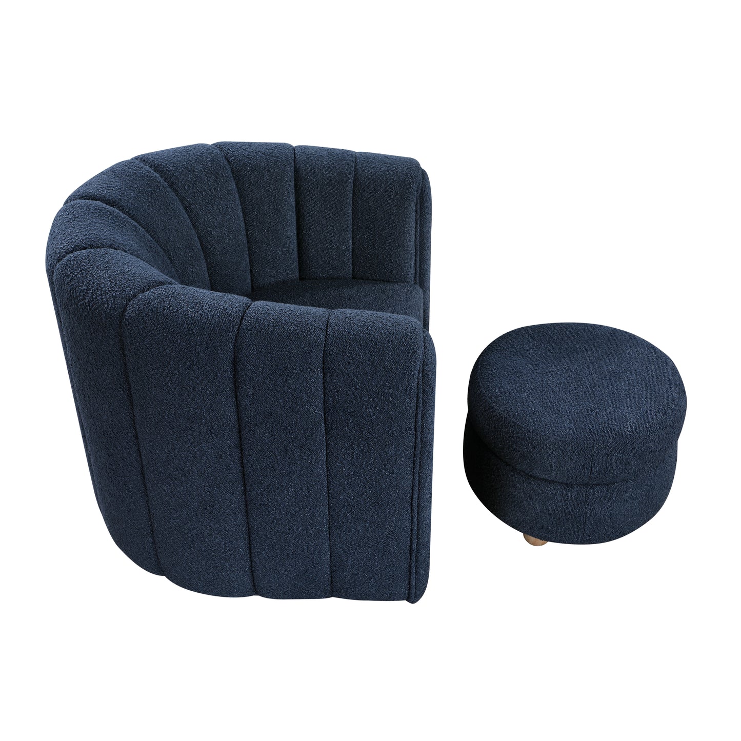 Homelegance Accent Chair Swivel Chair with Ottoman in Finish 1260BU