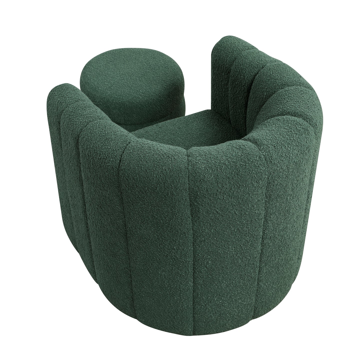 Homelegance Accent Chair Swivel Chair with Ottoman in Green Fabric 1260GN