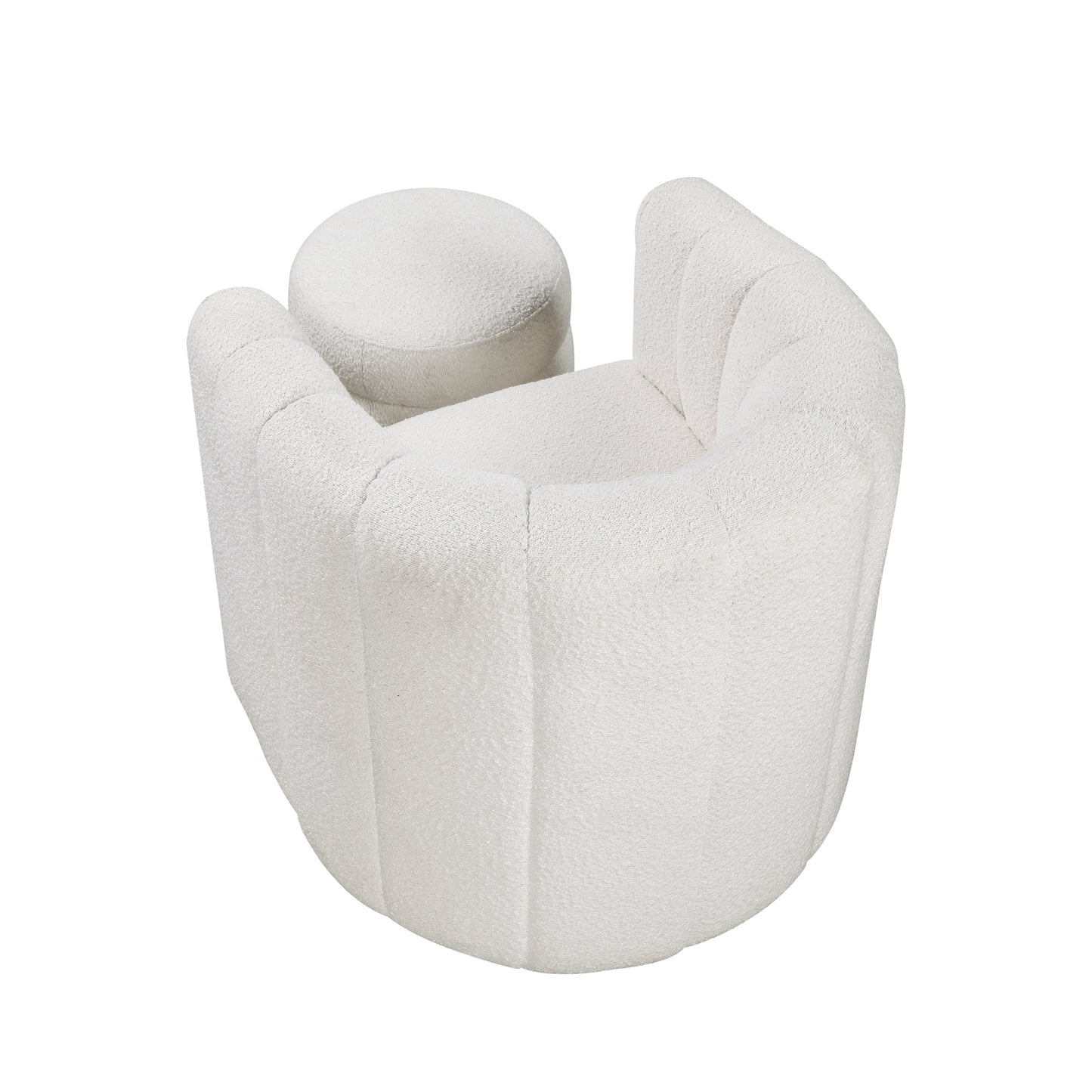 Homelegance Accent Chair Swivel Chair with Ottoman Solid Wood Frame 1260WH