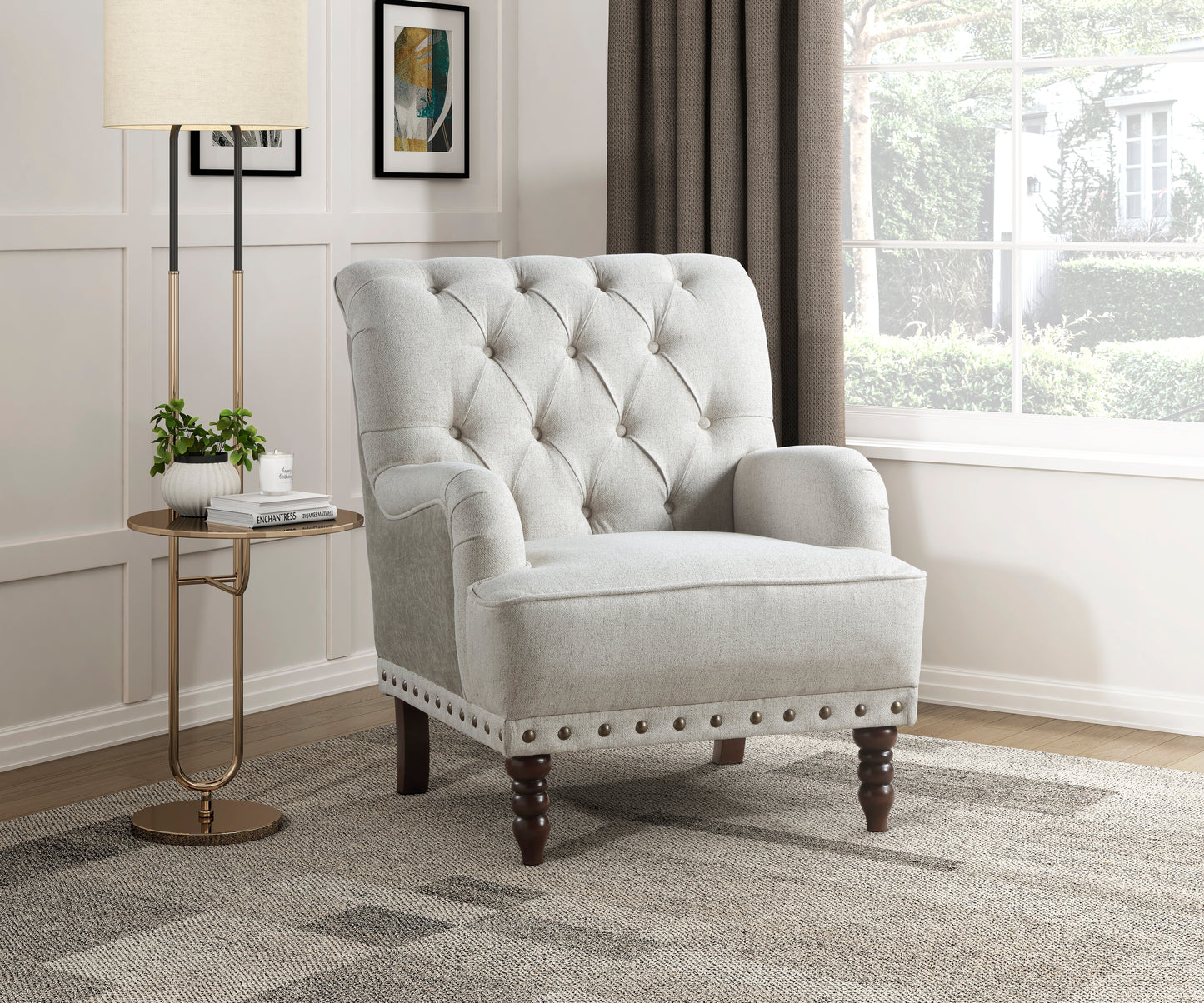 Homelegance Accent Chair in Gray Fabric with Stylish Design 1270-1