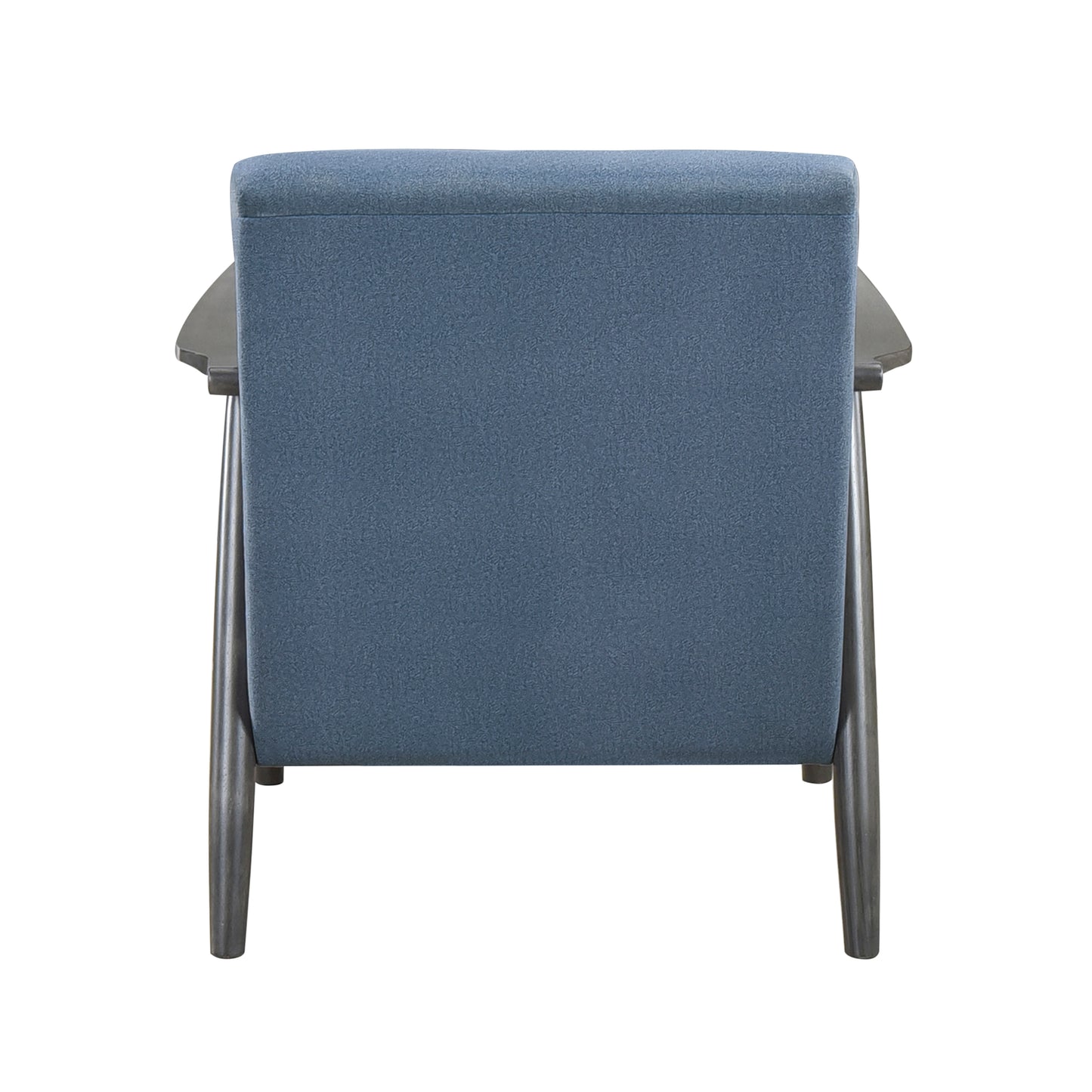 Homelegance Greeley Accent Chair in Blue Velvet with Brick Gray Finish 1287BU-1