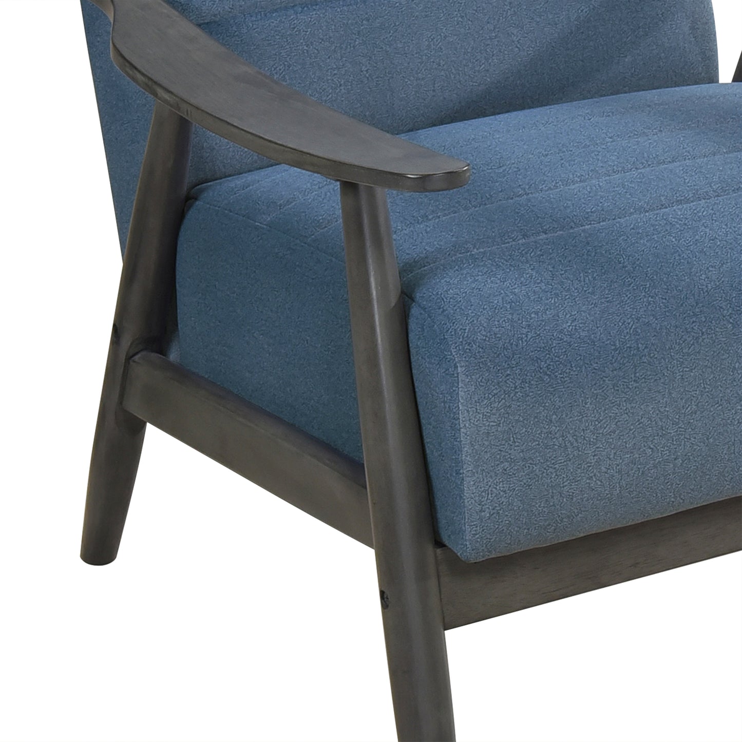 Homelegance Greeley Accent Chair in Blue Velvet with Brick Gray Finish 1287BU-1