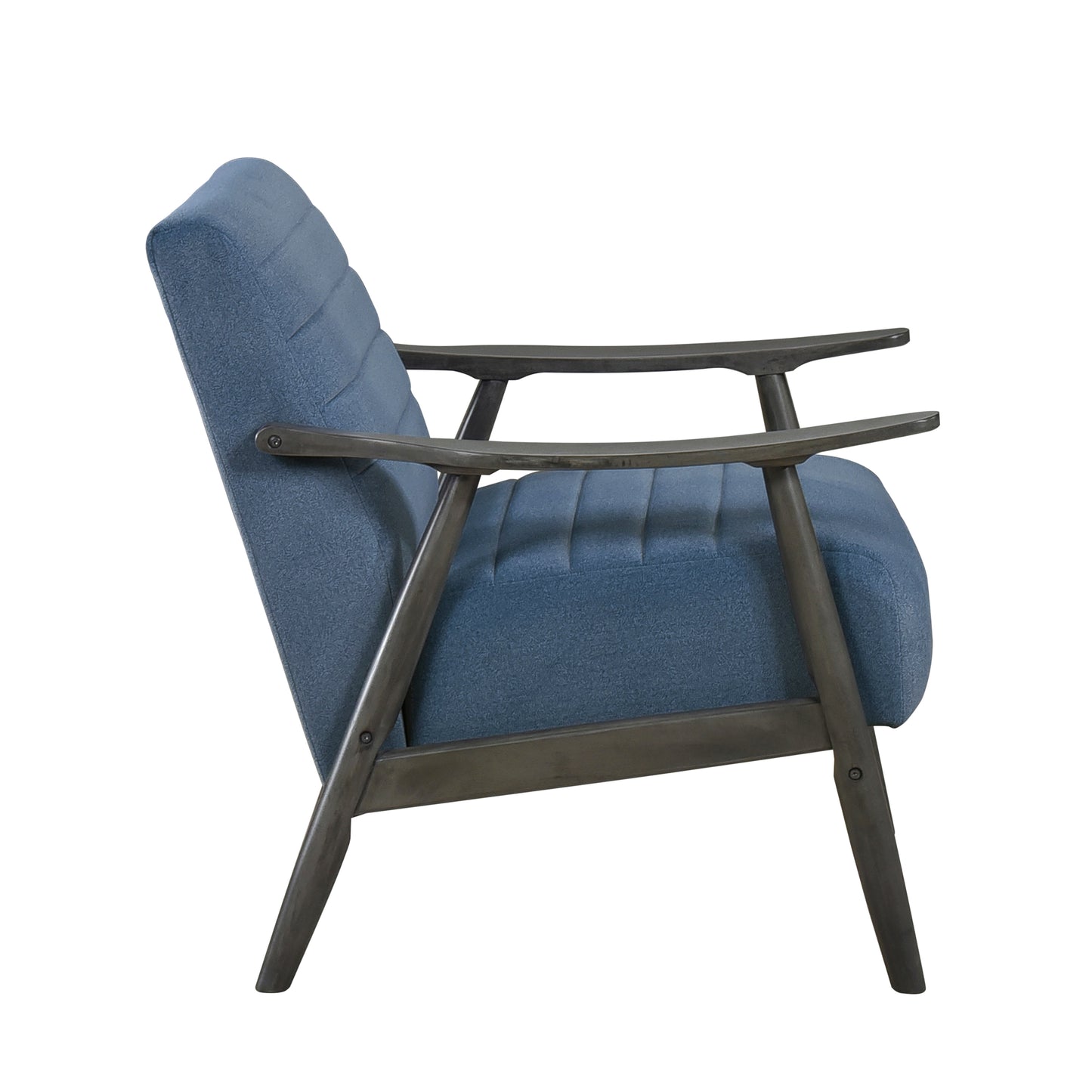 Homelegance Greeley Accent Chair in Blue Velvet with Brick Gray Finish 1287BU-1