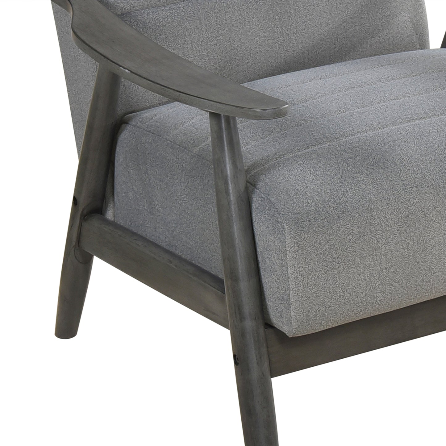 Homelegance Greeley Accent Chair in Gray Velvet with Exposed Wood Frame 1287GY-1