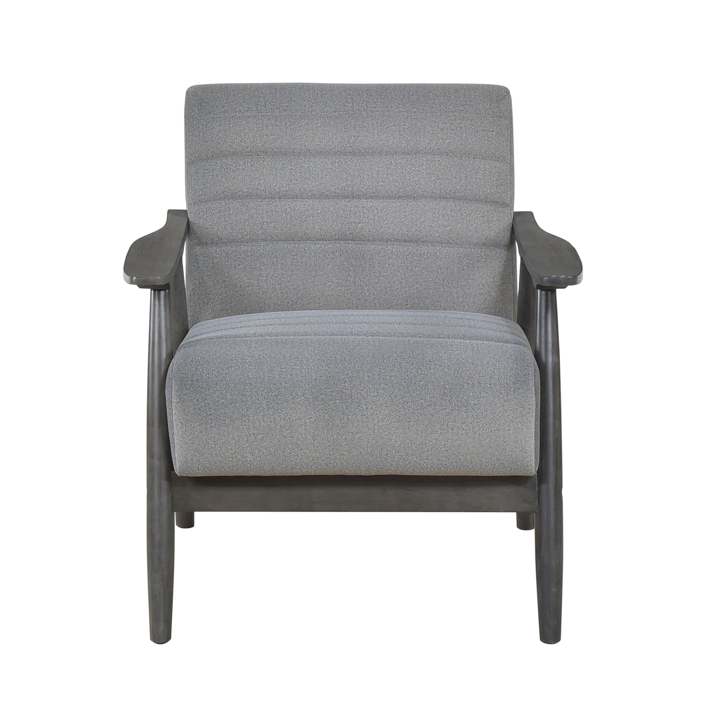 Homelegance Greeley Accent Chair in Gray Velvet with Exposed Wood Frame 1287GY-1