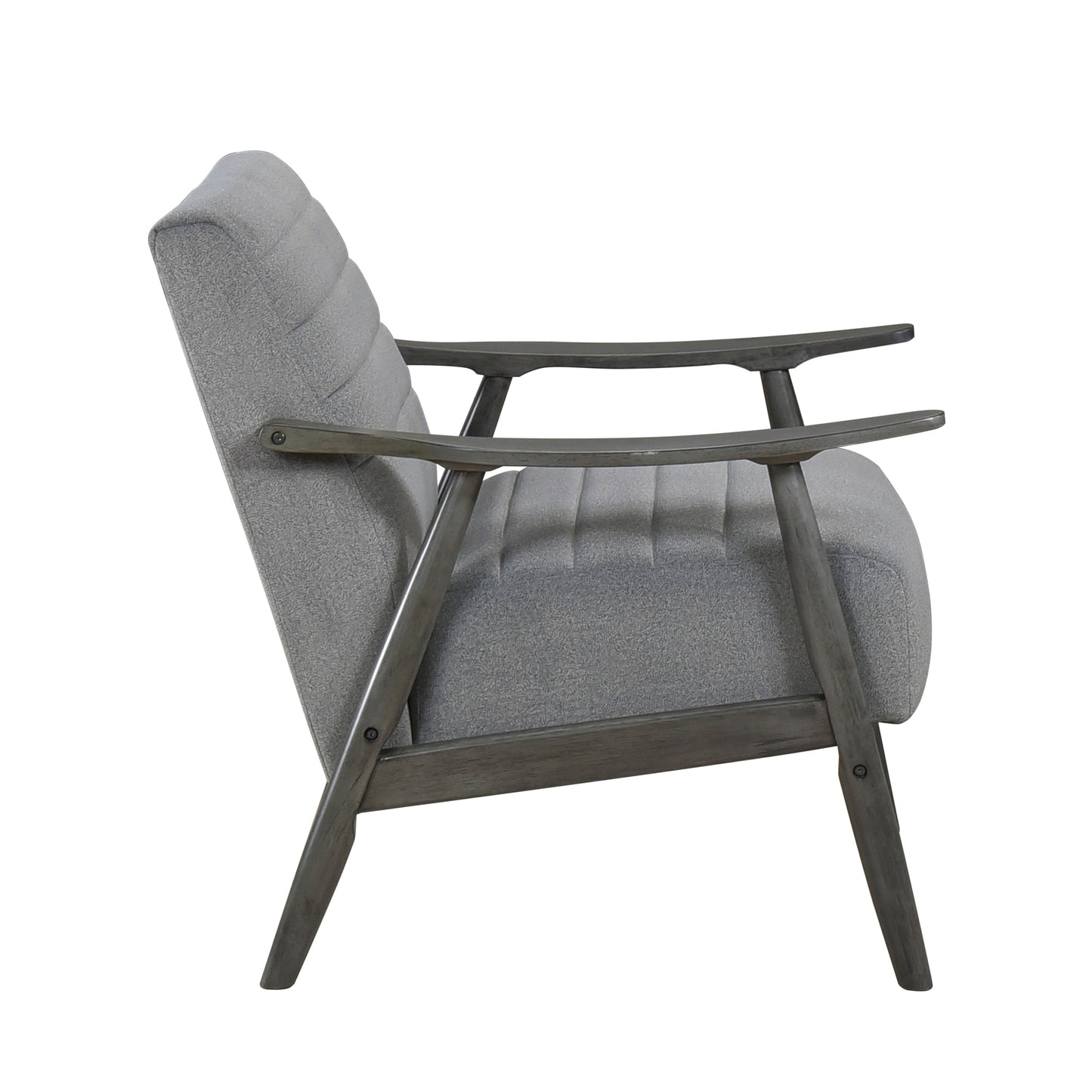 Homelegance Greeley Accent Chair in Gray Velvet with Exposed Wood Frame 1287GY-1