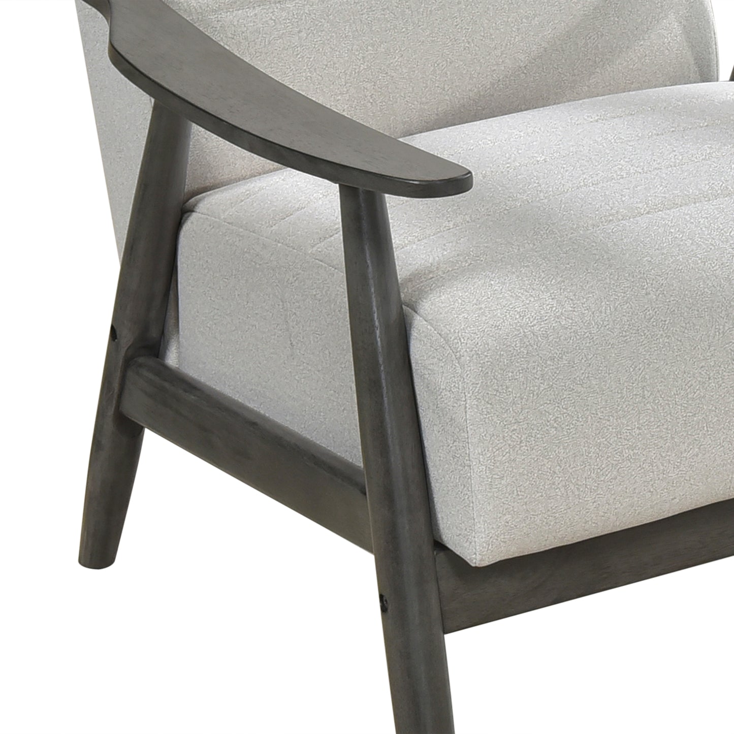 Homelegance Greeley Accent Chair in Pearl Velvet with Brick Gray Exposed Wood 1287PE-1