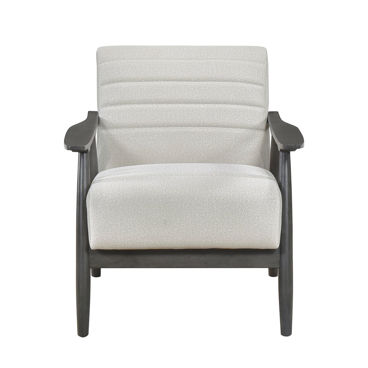 Homelegance Greeley Accent Chair in Pearl Velvet with Brick Gray Exposed Wood 1287PE-1