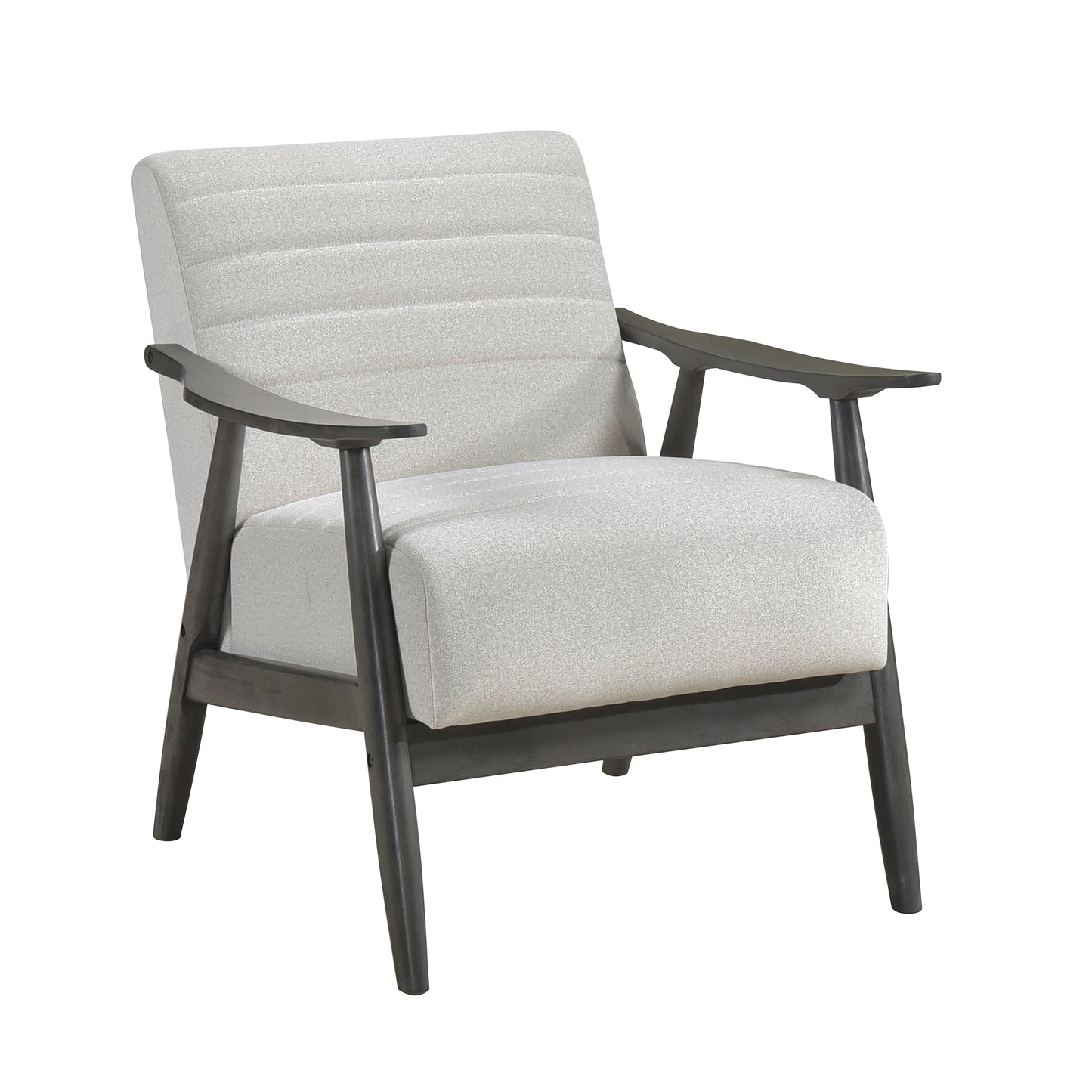 Homelegance Greeley Accent Chair in Pearl Velvet with Brick Gray Exposed Wood 1287PE-1