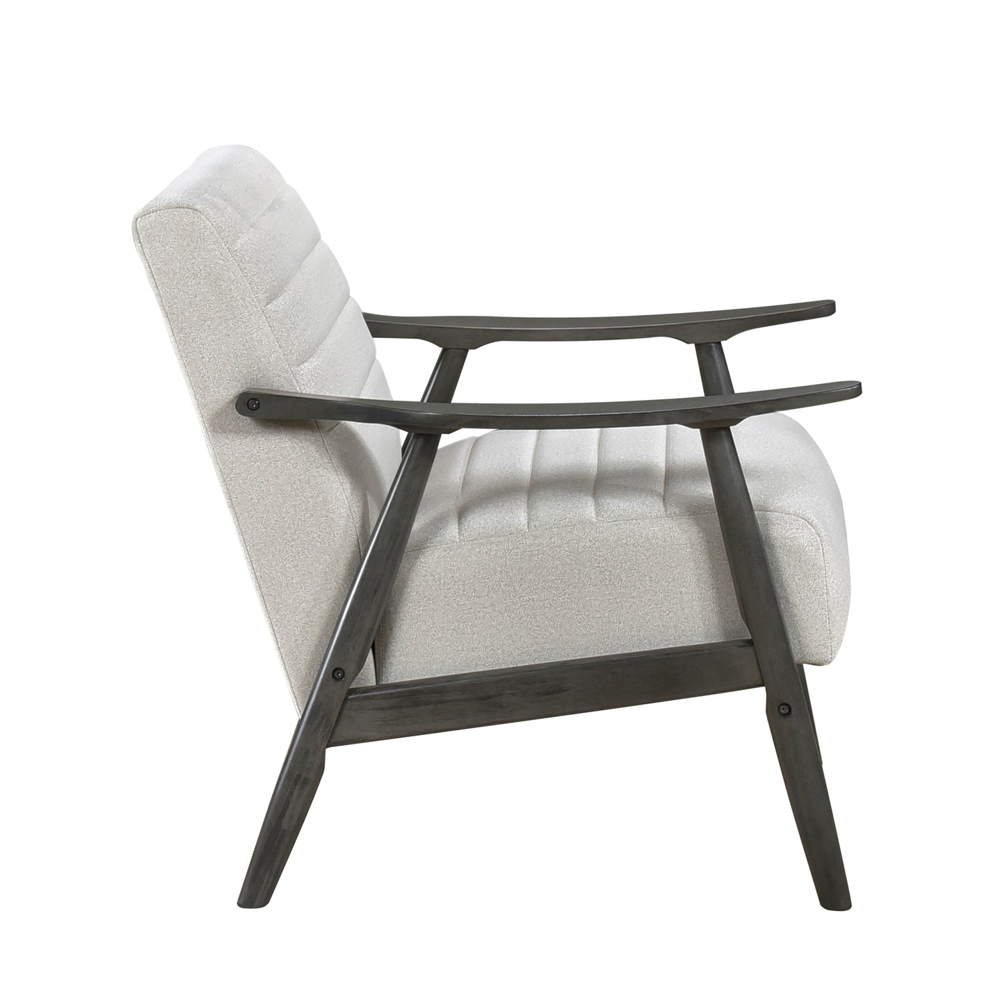 Homelegance Greeley Accent Chair in Pearl Velvet with Brick Gray Exposed Wood 1287PE-1