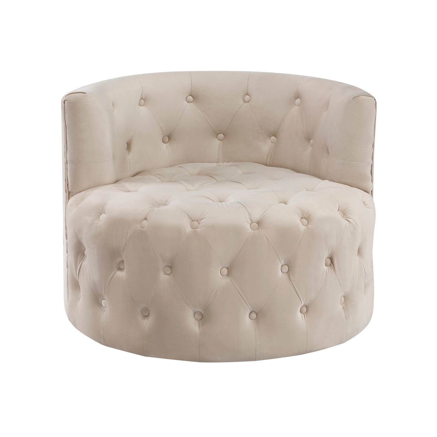 Homelegance Cheswold Swivel Chair in Beige Velvet with Button Tufting 1290BE-1