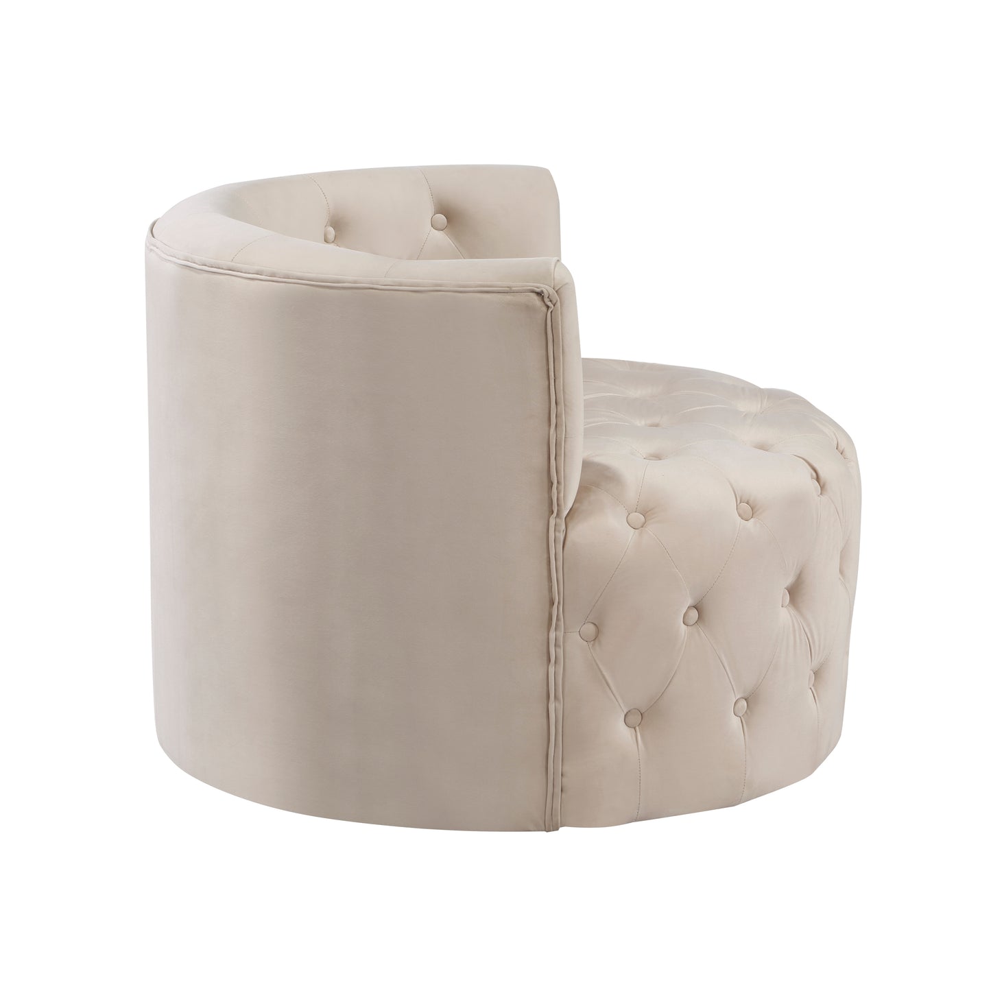 Homelegance Cheswold Swivel Chair in Beige Velvet with Button Tufting 1290BE-1