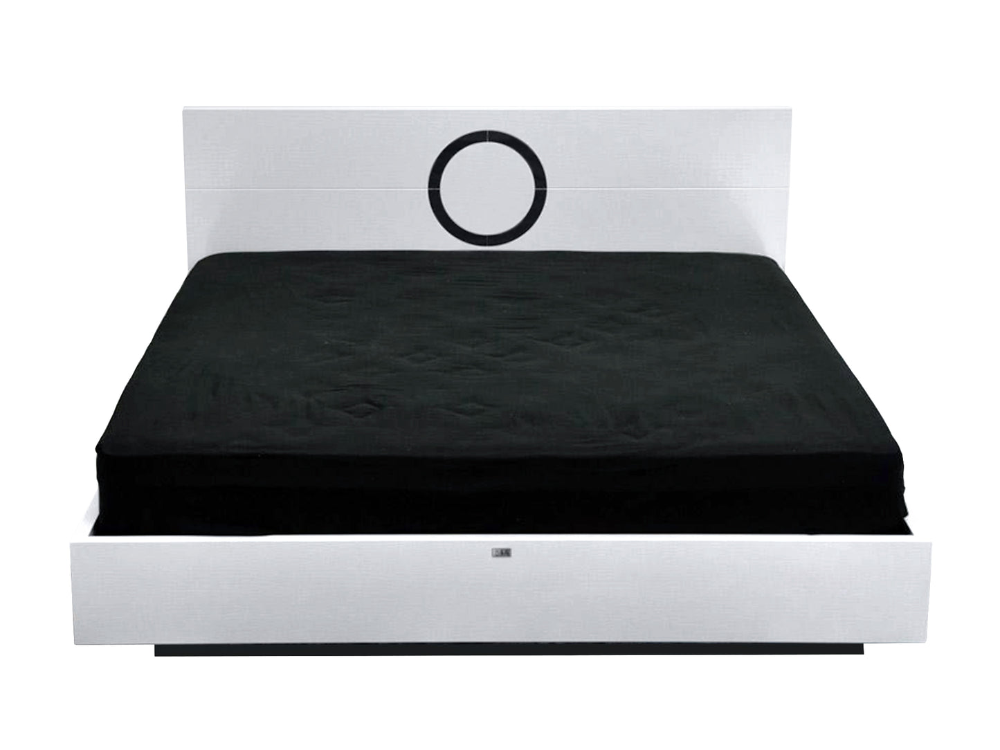 Ovidius Modern White Crocodile Lacquer Queen Bed