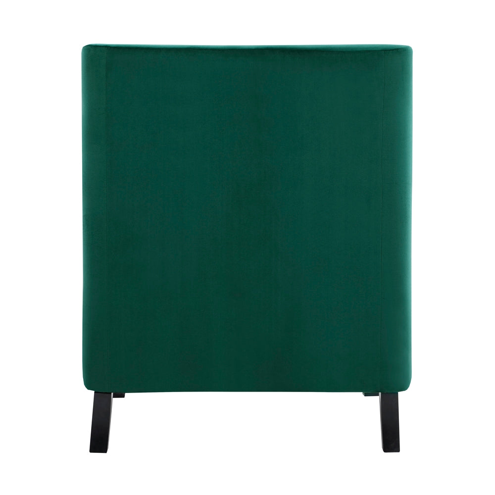 Homelegance Grazioso Accent Chair in Forest Green Velvet with Nailhead Trim 1297FG-1NN