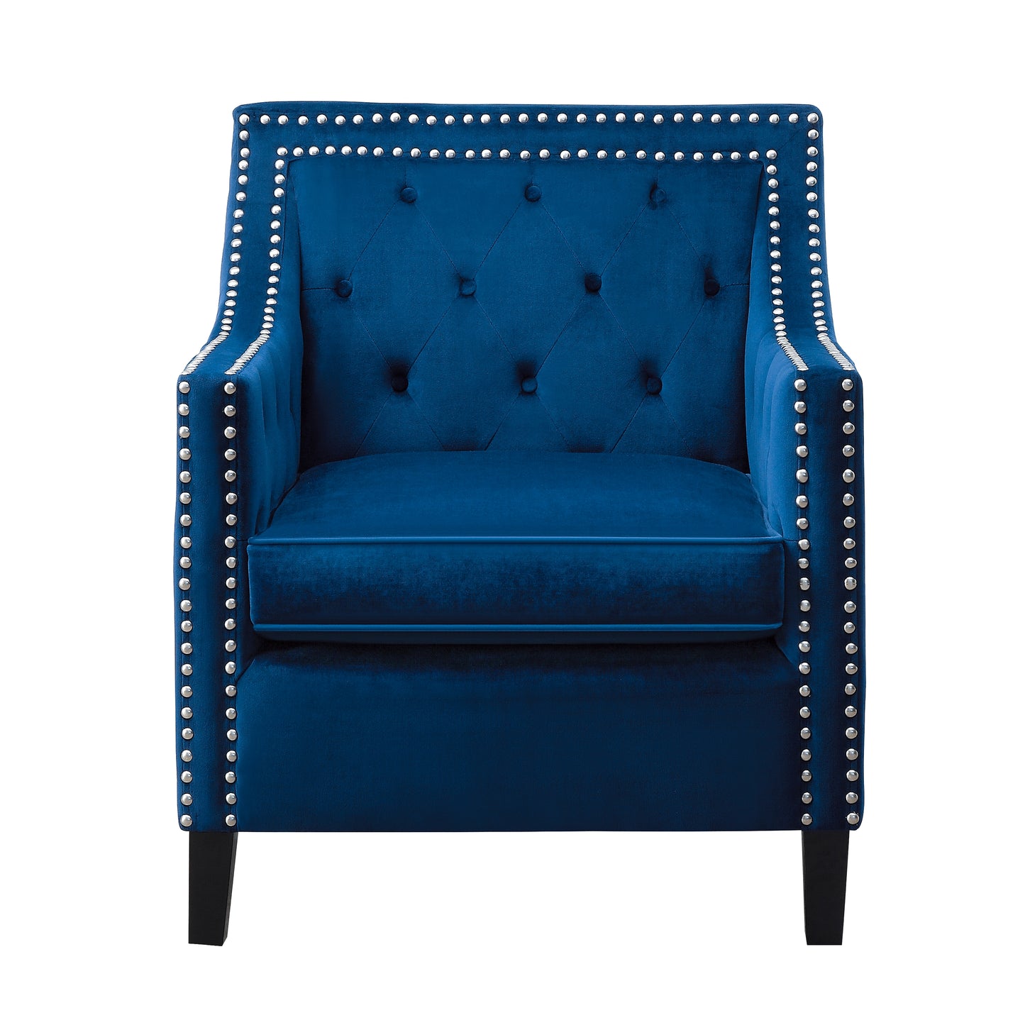 Homelegance Grazioso Accent Chair in Navy Velvet with Button Tufting 1297NV-1NN