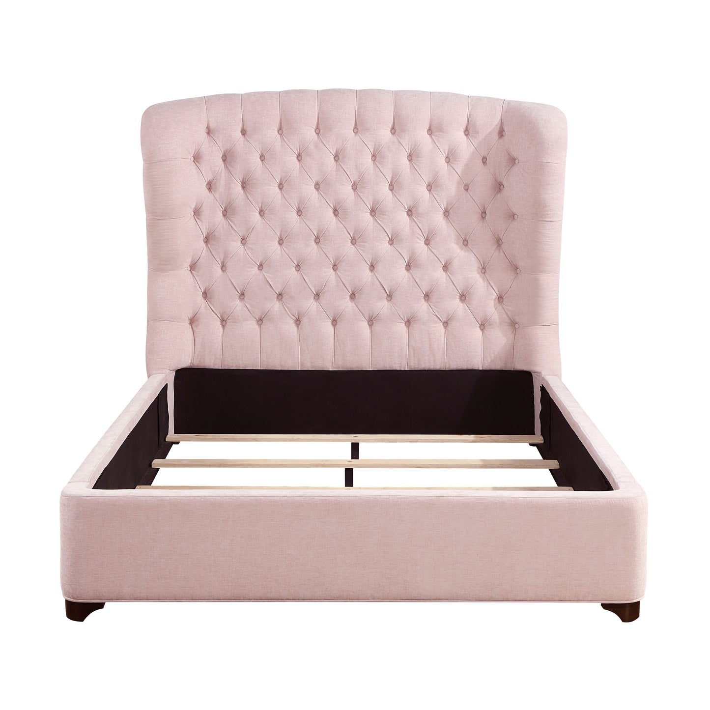 Homelegance Queen Bed in Cameo Pink Chenille Fabric 1308PN-1
