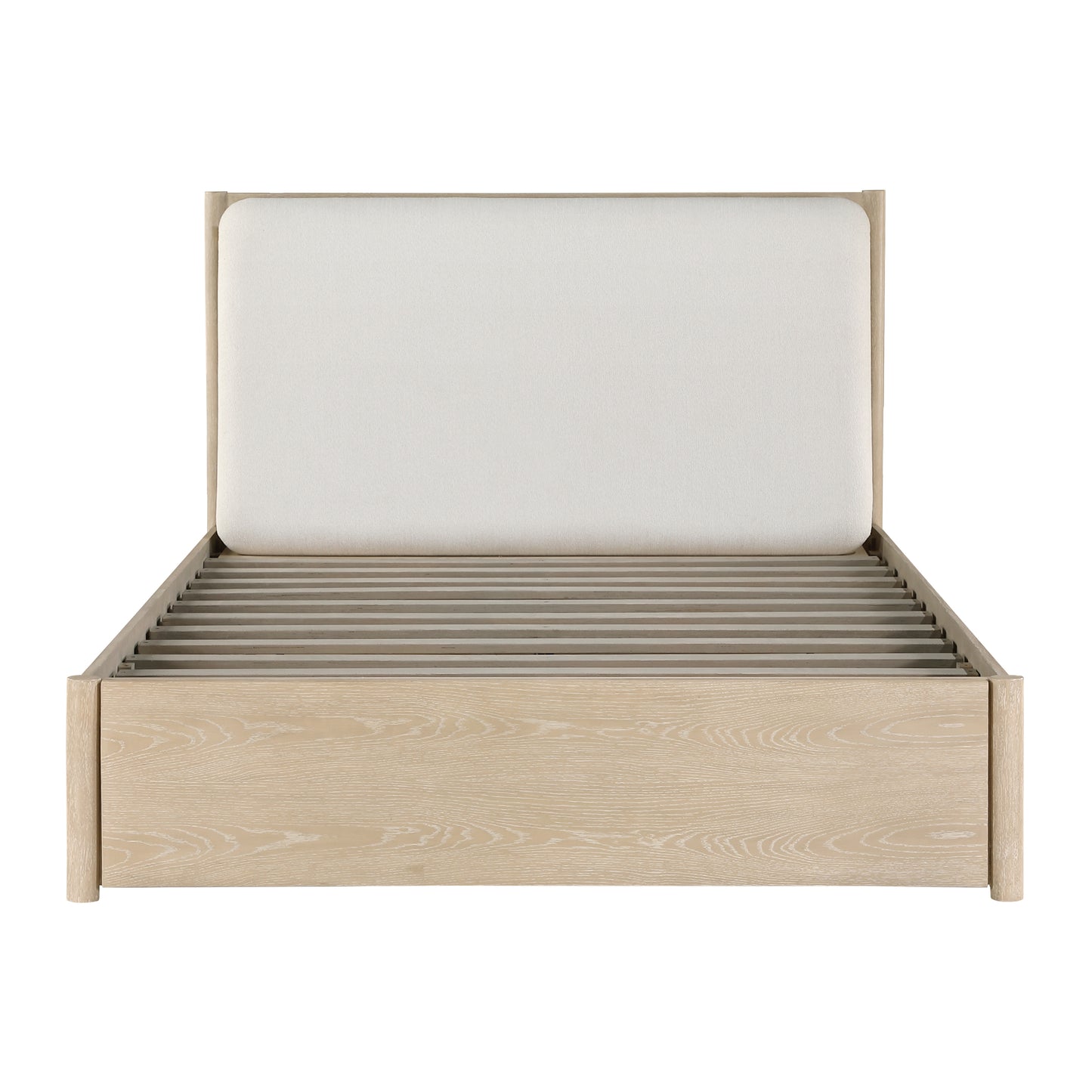 Homelegance Queen Bed Matteo Light Oak with Oyster Upholstery and Storage 1313N-1
