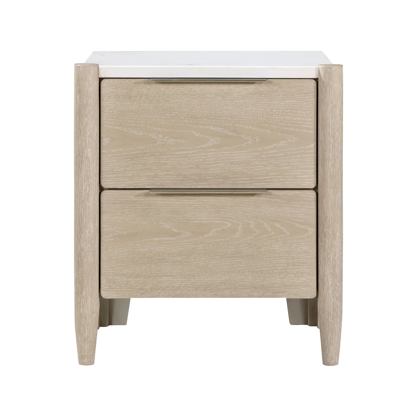Homelegance Matteo Nightstand Light Oak Finish with Marble Top and Charging Ports 1313N-4