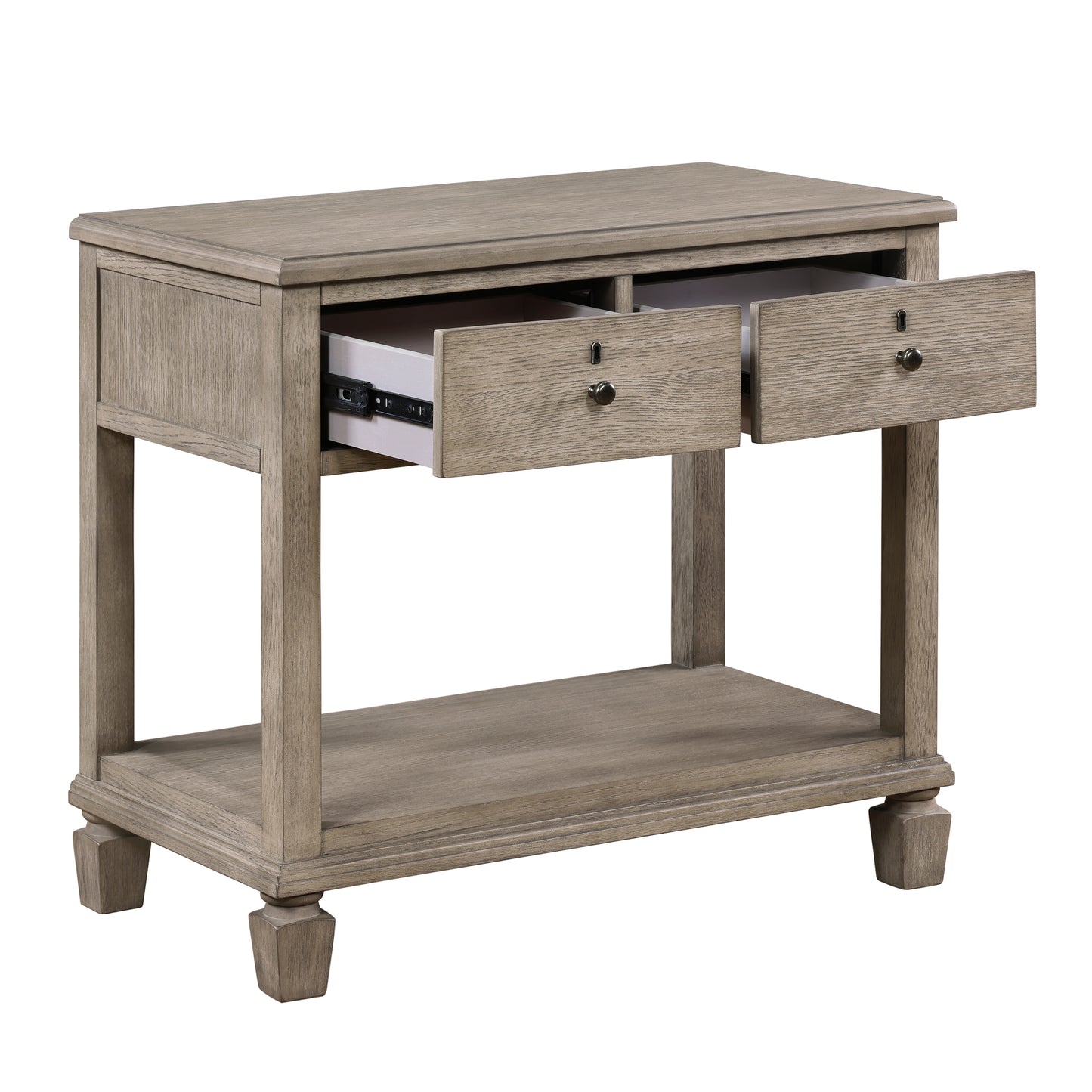 Homelegance Nightstand Marceline Gray Oak Finish Elegant Bedroom Storage 1316-4